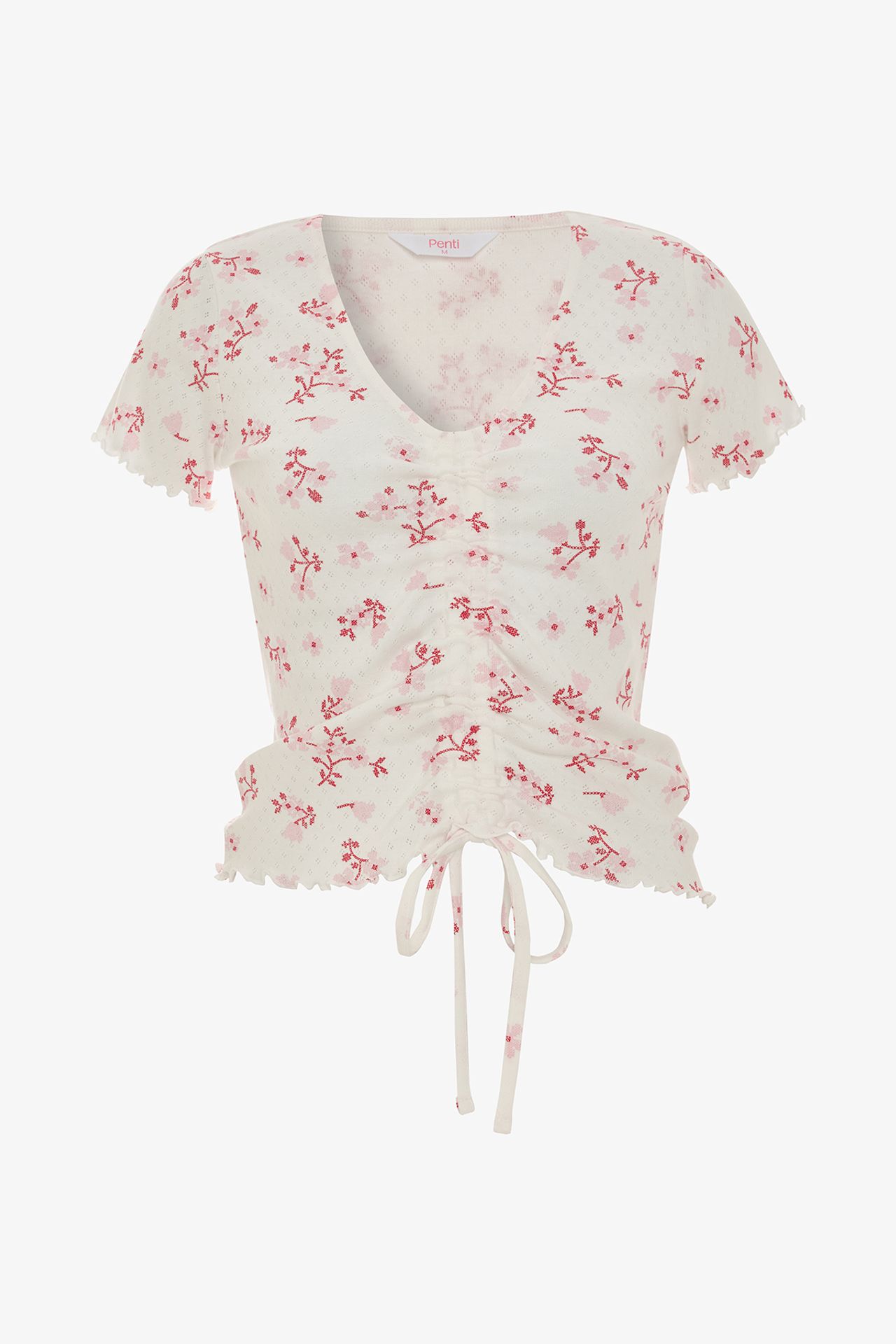 PENTI Blossom Pointel Floral Short Sleeve T-Shirt Pajama Top 6