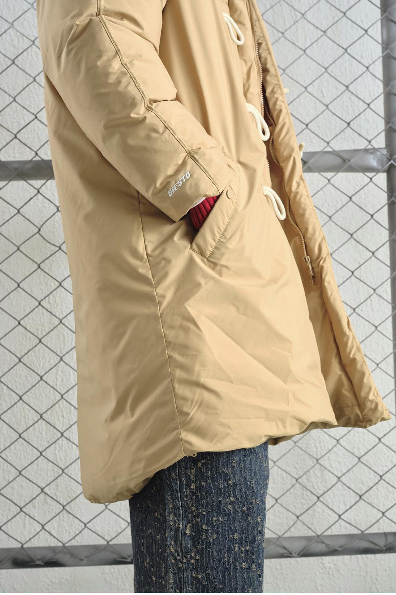 GIESTO Long Hooded Puffer Down Coat with Pockets 4