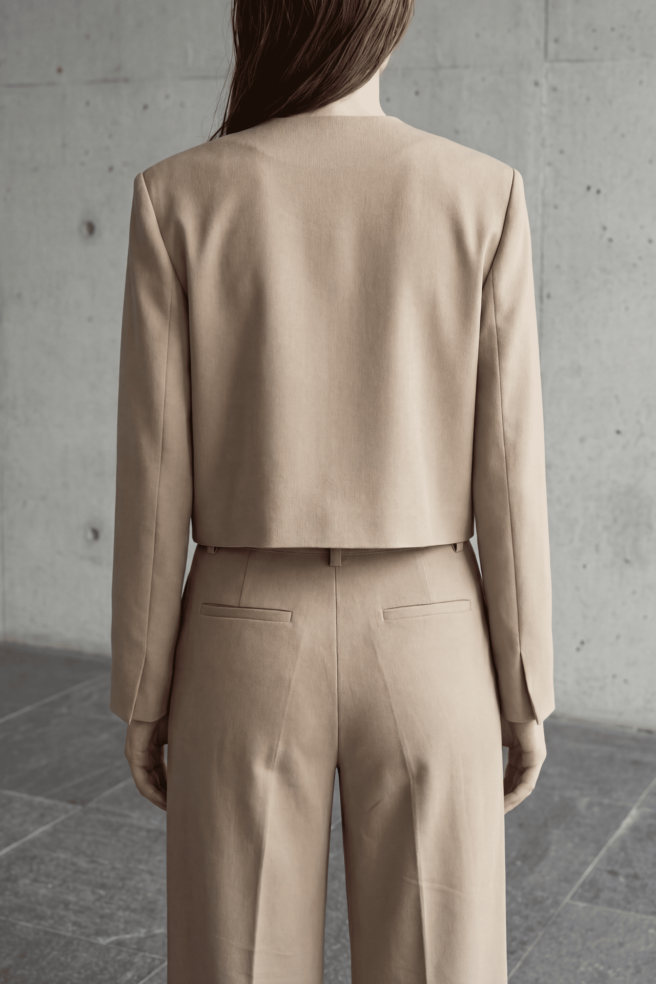 MY FASHION V-Neck Tailored Crop Jacket 4