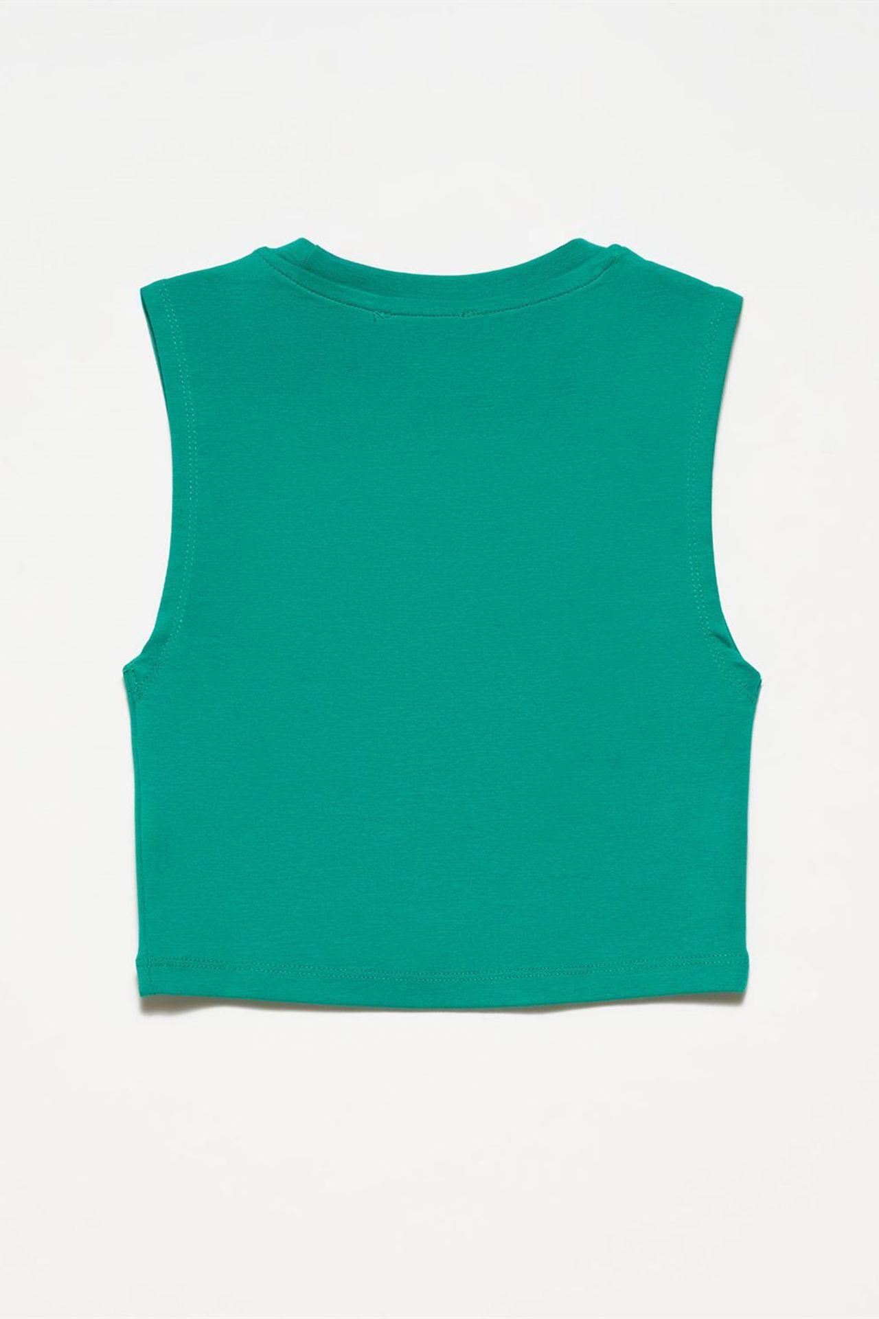 DILVIN Pamuklu Jarse Kolsuz Crop Bluz 2
