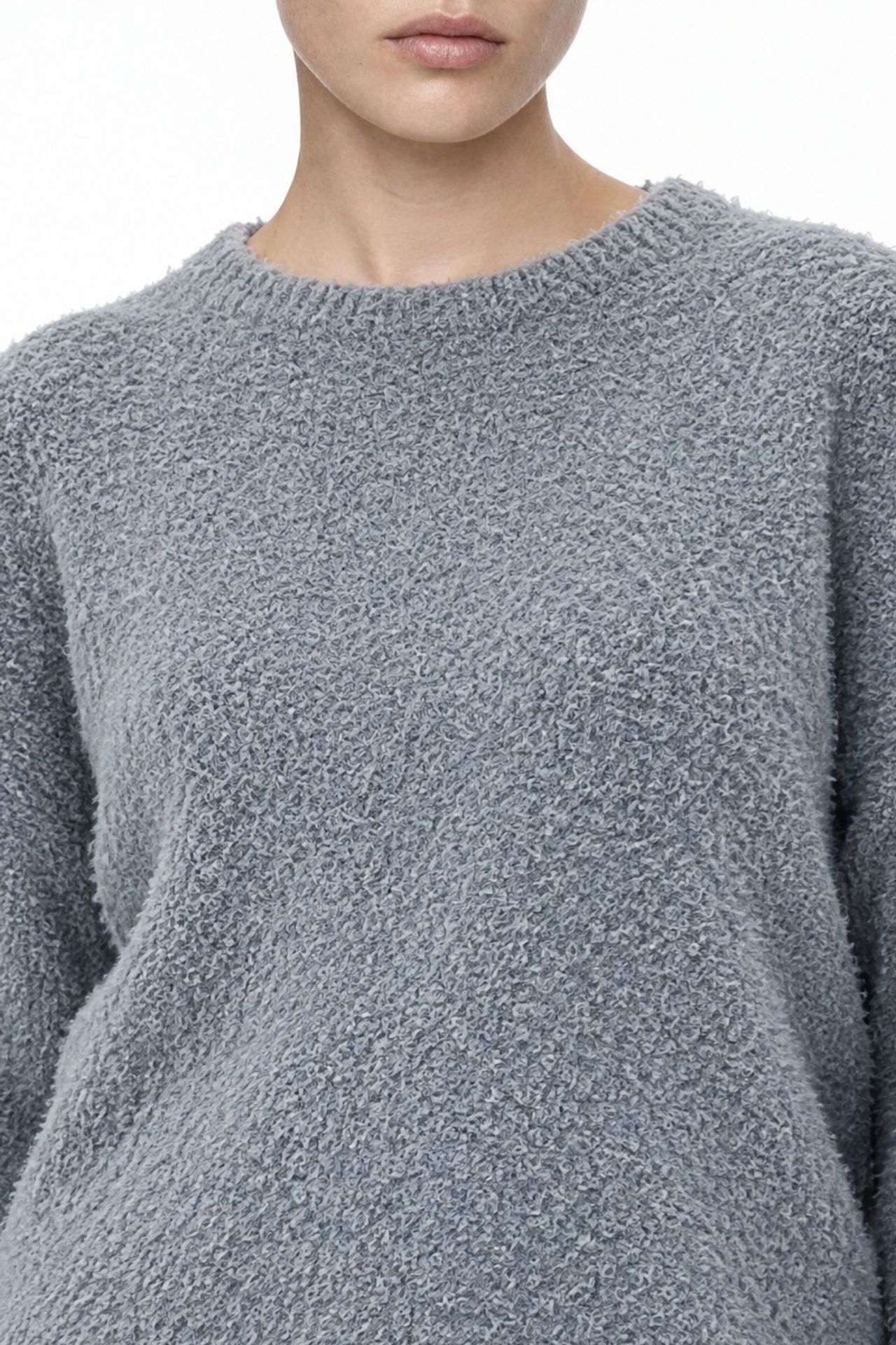 Mixray Plush Textured Crop Knit Sweater 2