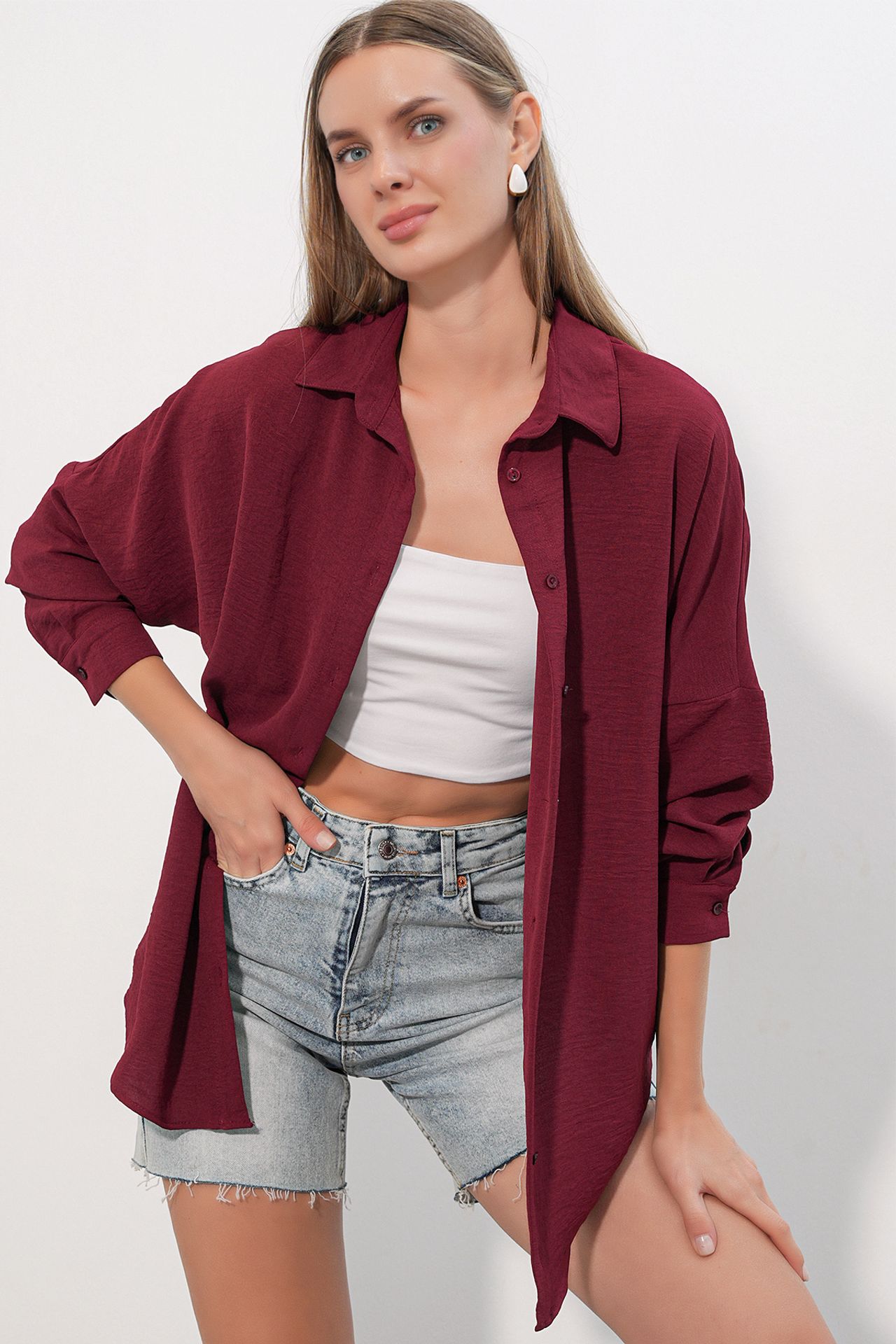 BDART Kadın Oversize Uzun Gömlek 1