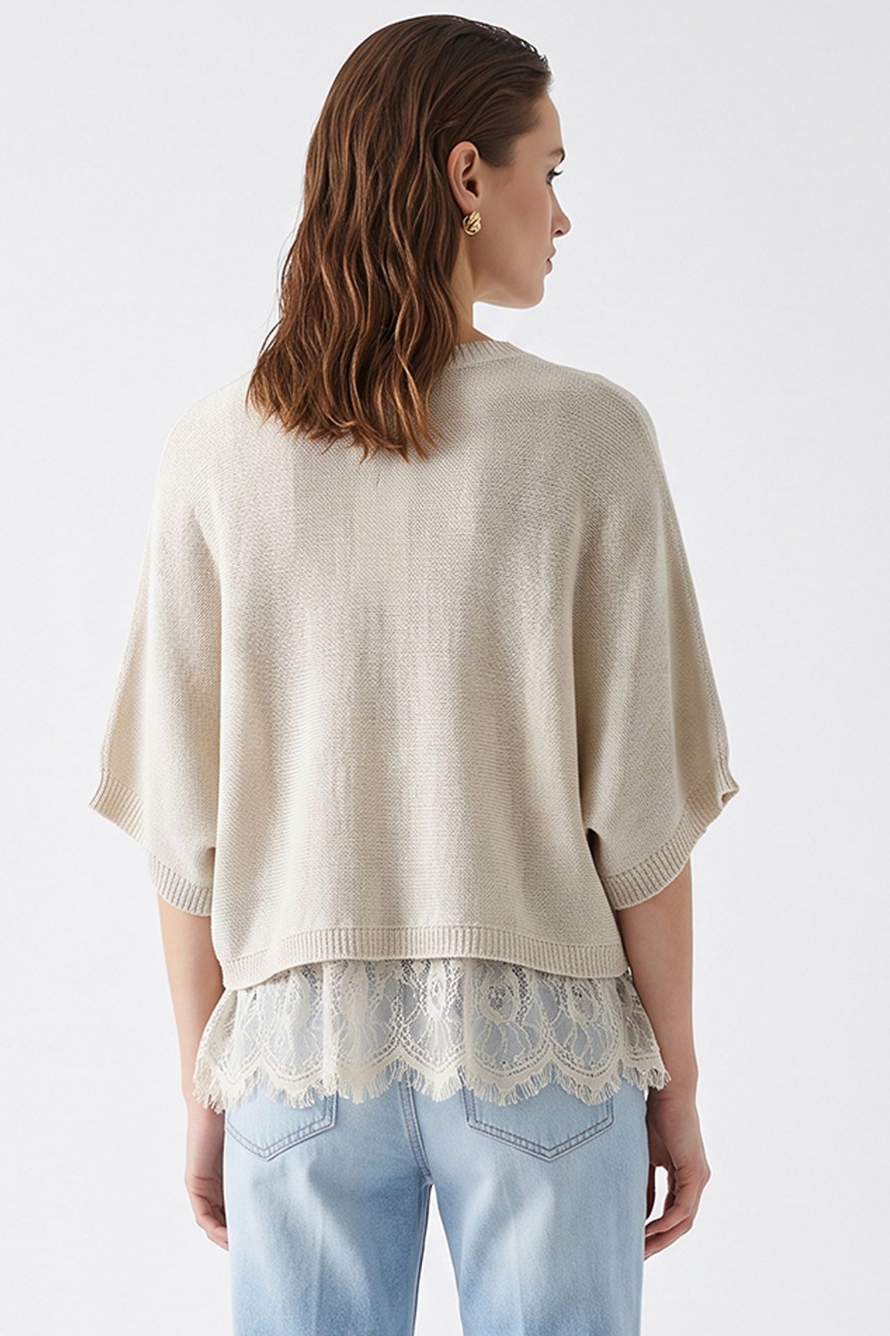 MIXRAY Women's Loose Crop Knit Sweater 6