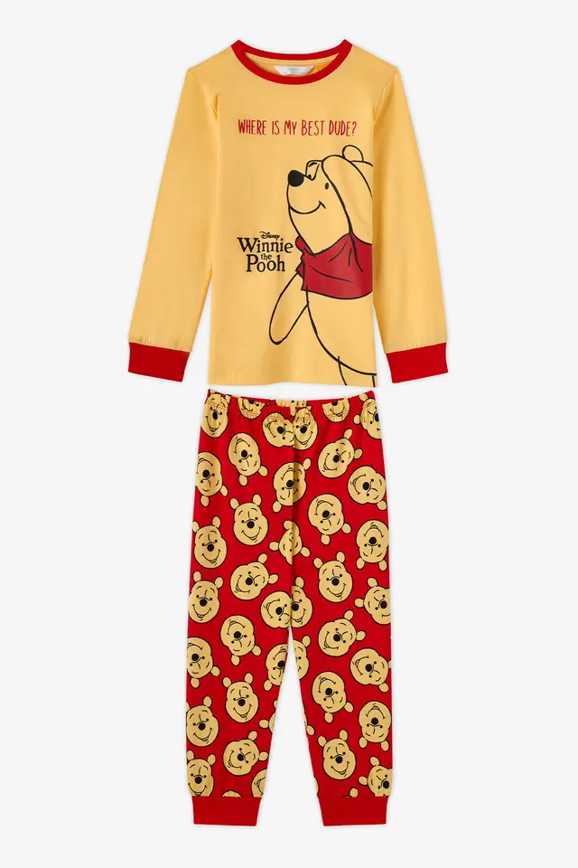 PENTI Girls' Winnie The Pooh Cotton Short Sleeve Pajama Set