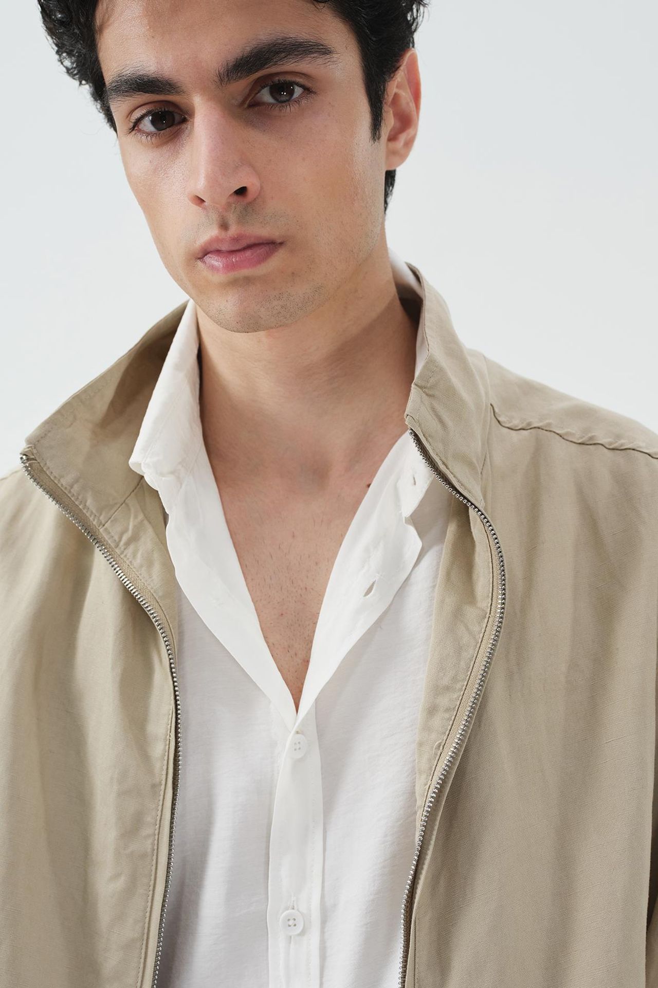 GIESTO Men's Tencel-linen Zip-front Jacket 3