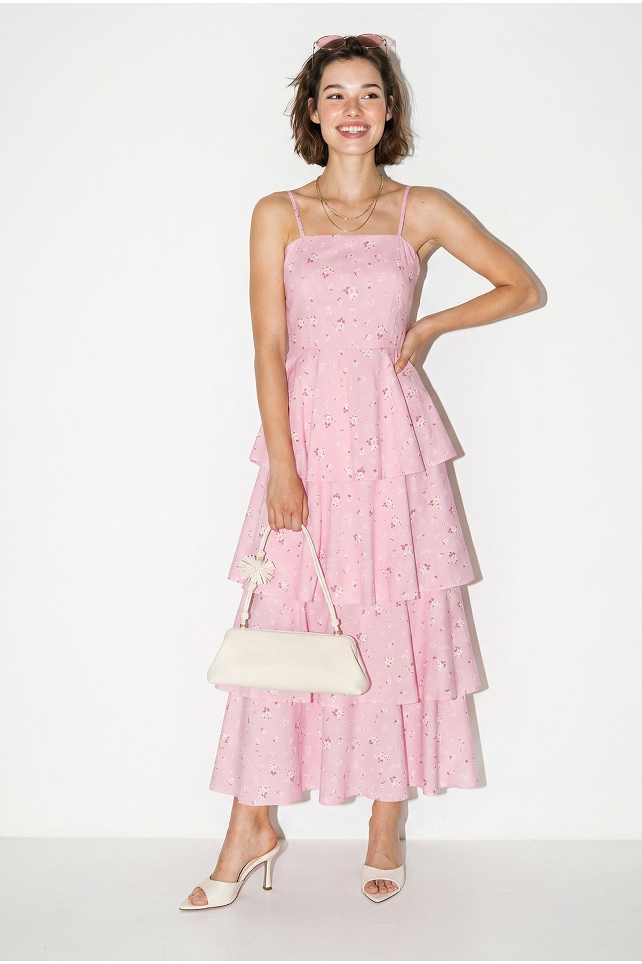 LUCCI Floral Chiffon Maxi Dress 4