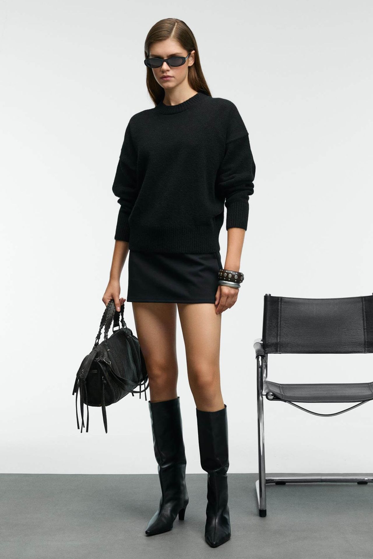 GRIMELANGE Oversized Ribbed Crew Neck Jumper 6