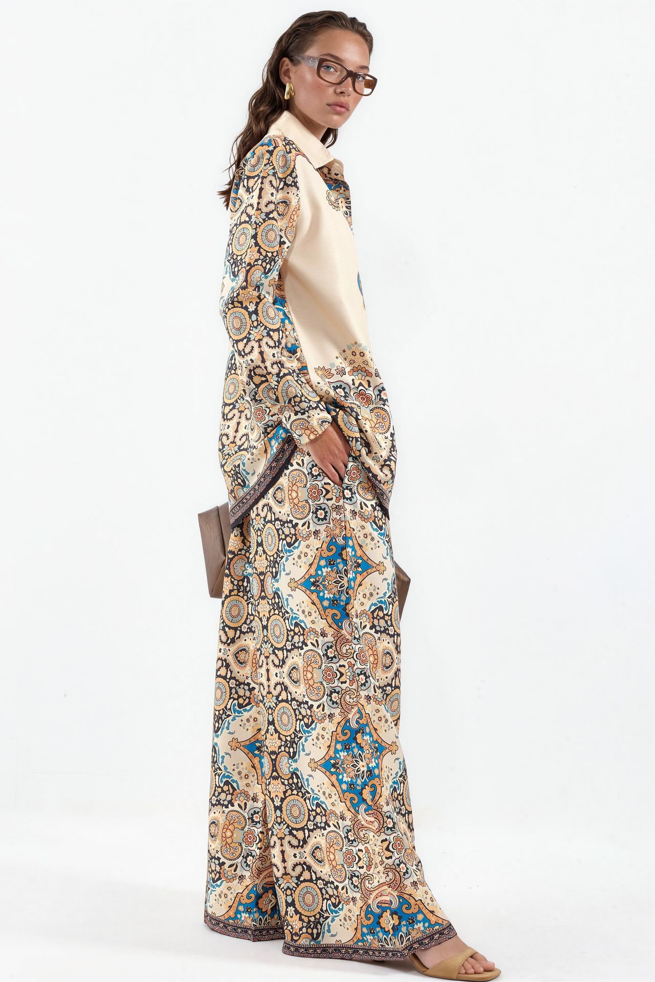 MSN Paisley Shirt And Wide-Leg Trousers Set