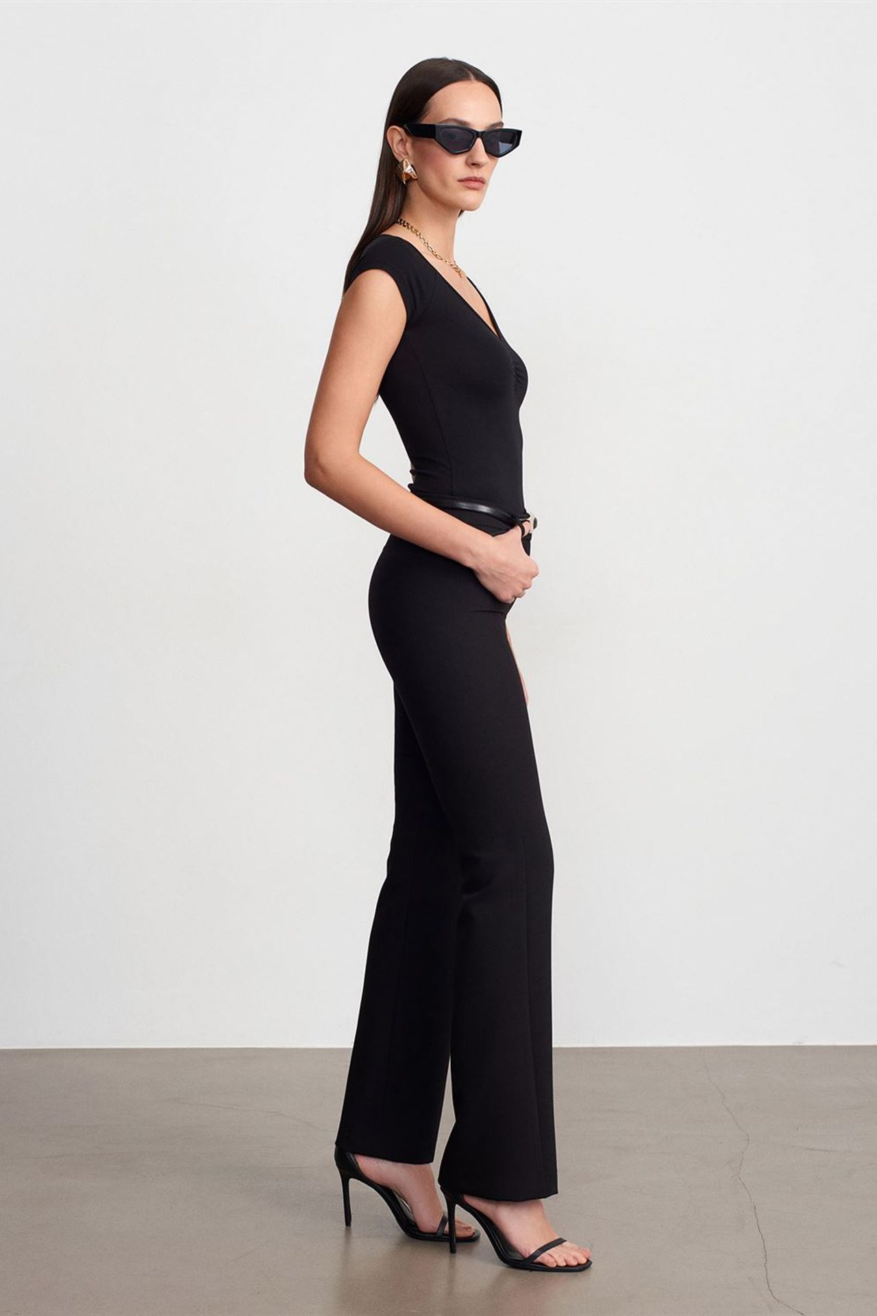 DILVIN High-Waist Flare Pants With Pockets 4