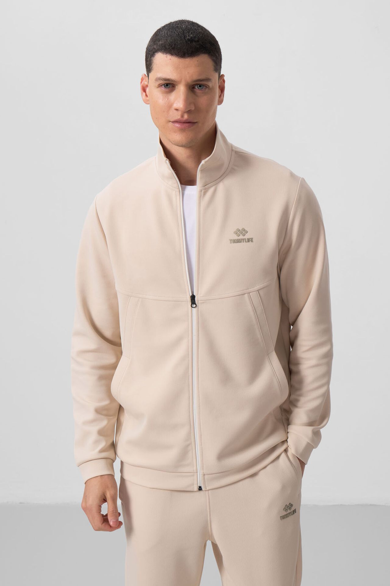 TOMMY Men's Long-sleeve Zip Sweatshirt And Pants Set 2