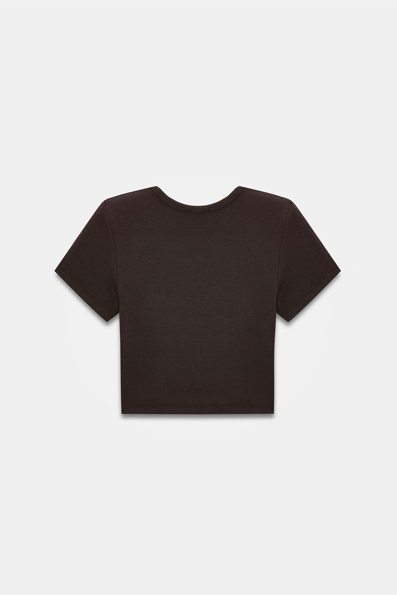 DILVIN Kadın Crop Slim Fit Bisiklet Yaka Tişört 6