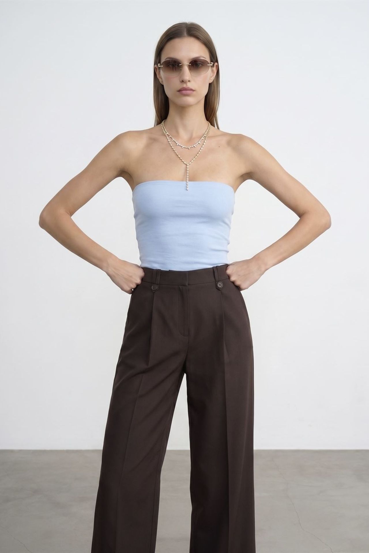 DILVIN Strapless Bodycon Bandeau Blouse 4