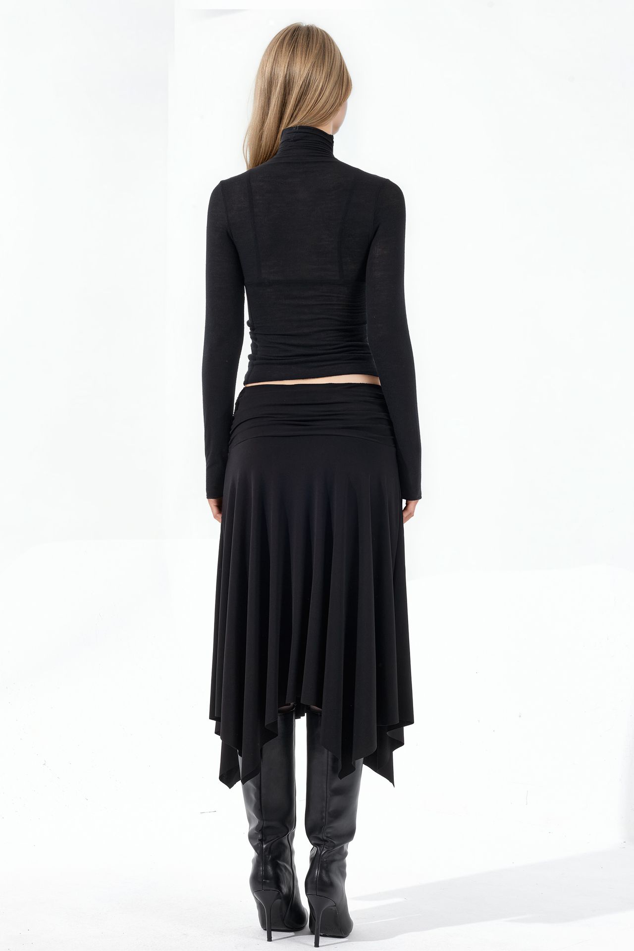 BUSEM High Waist Maxi Skirt with Drape Detail 3
