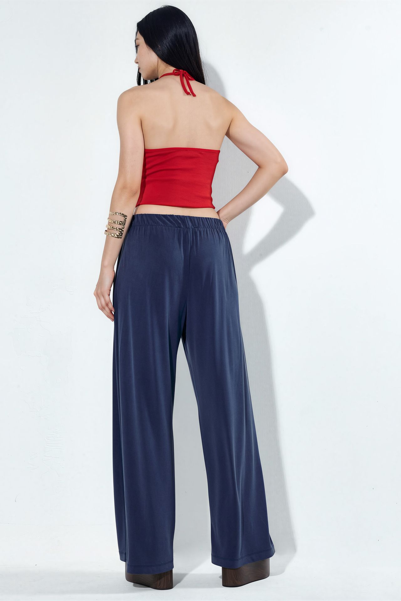 BUSEM Pleated Wide Leg Pants with Pockets
