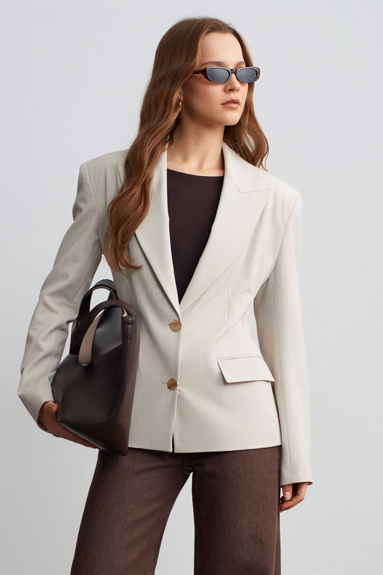 DILVIN Women's Crepe Blazer Jacket 1
