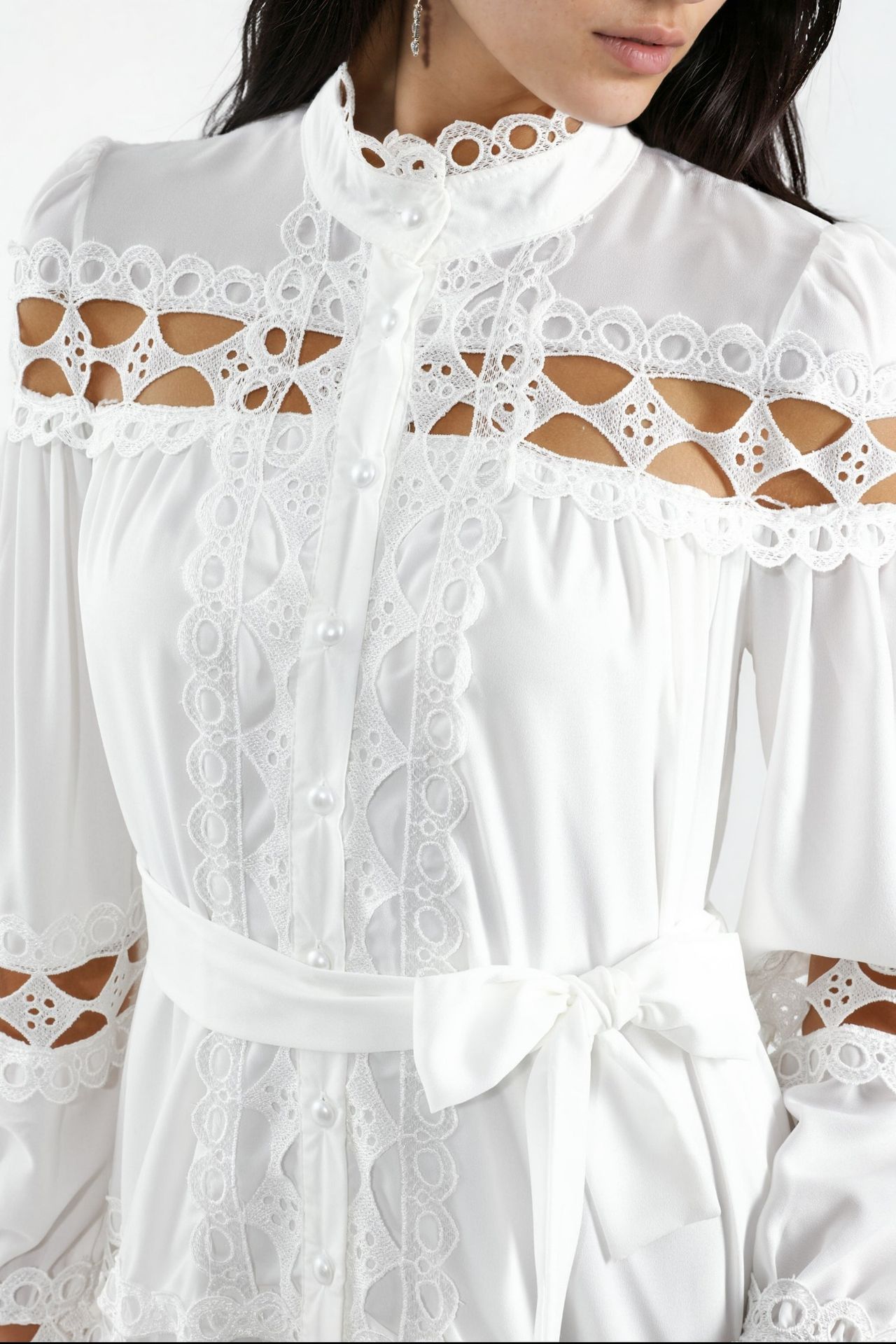 MSN Belted Lace Mini Dress 4