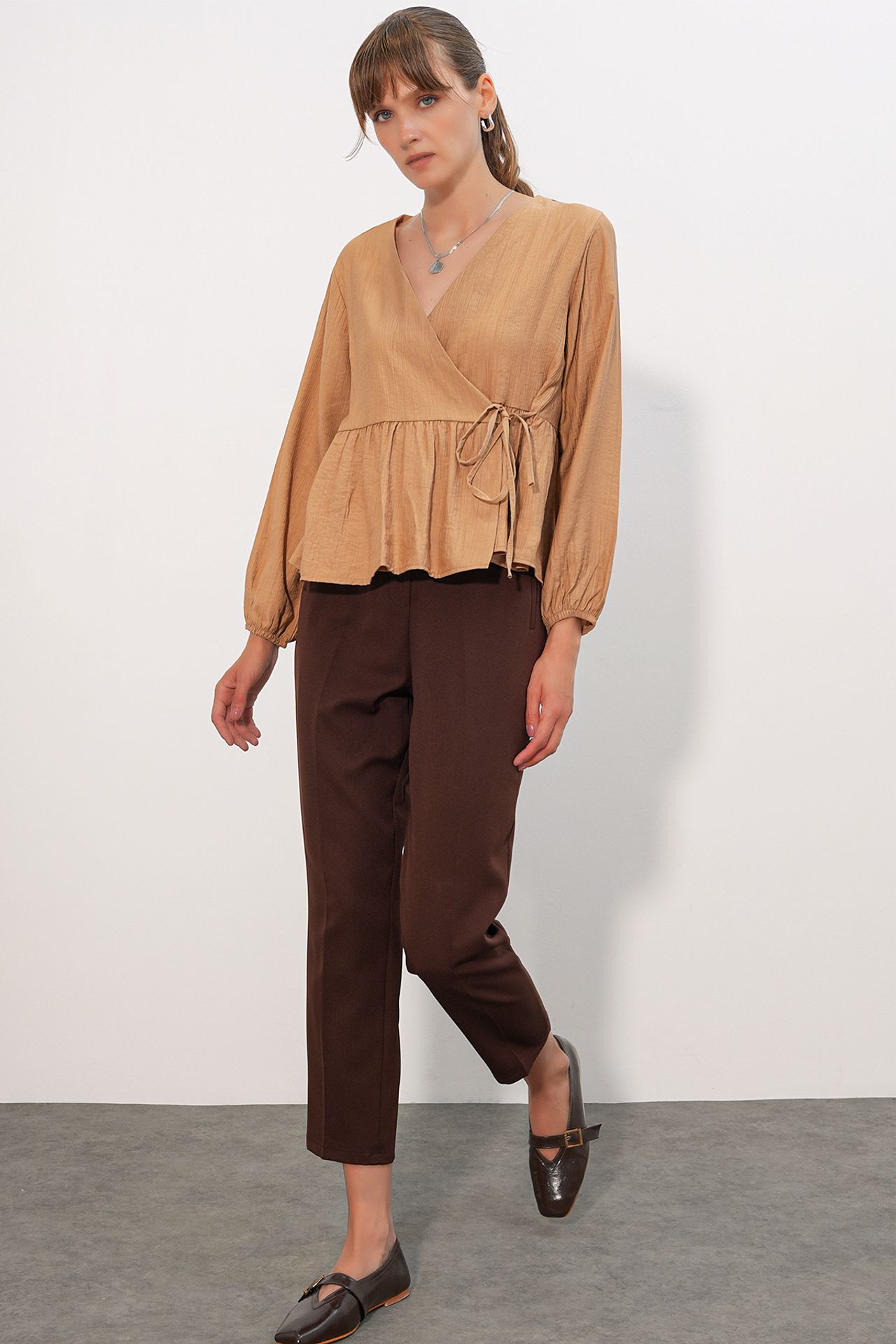 BDART V-Neck Tie Detail Crepe Wrap Blouse 2