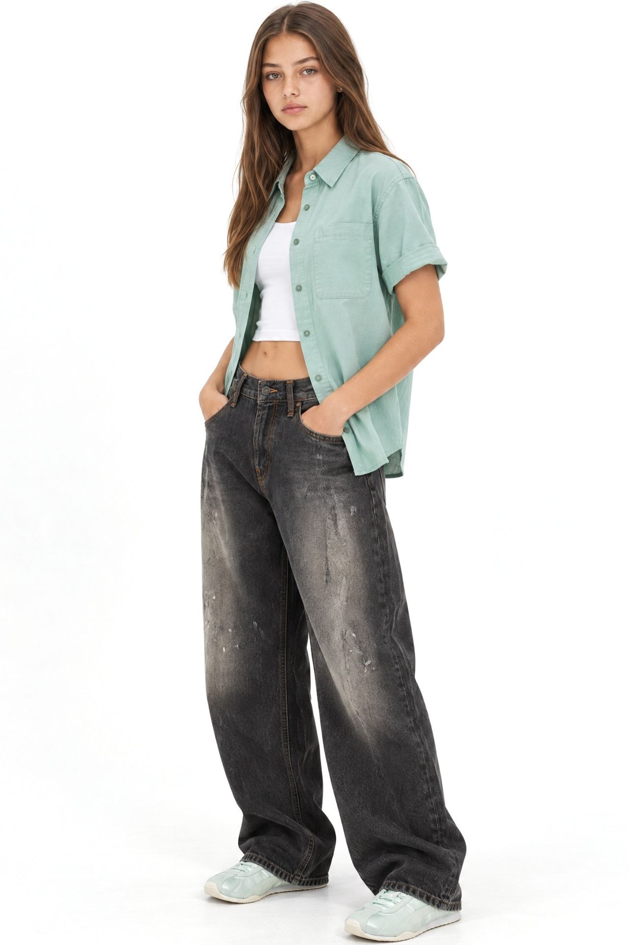 MIXRAY Short Sleeve Shirt with Pockets 3