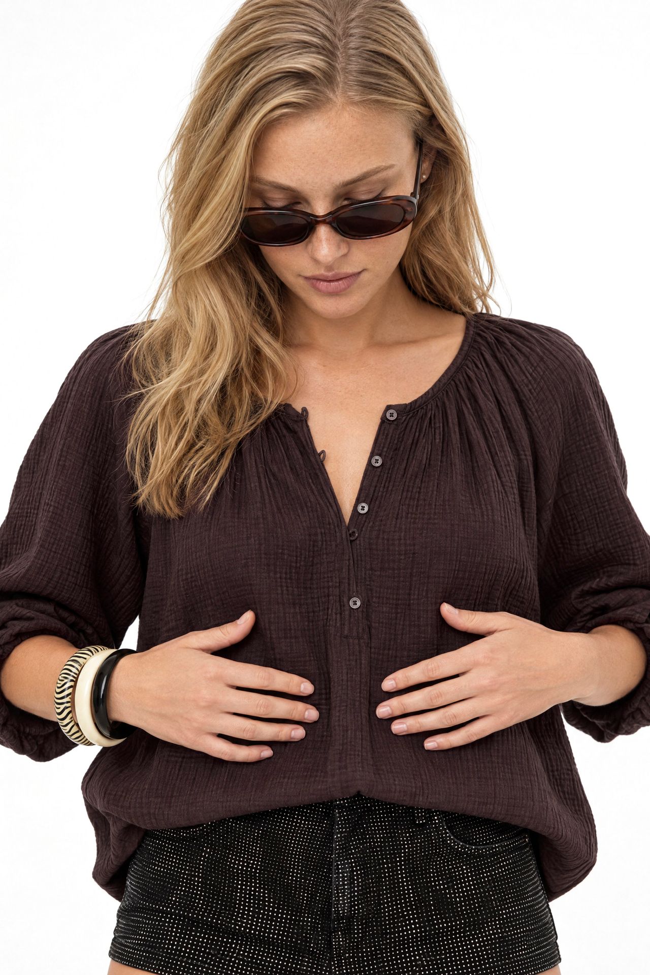 Mixray Buttoned Muslin Blouse 2