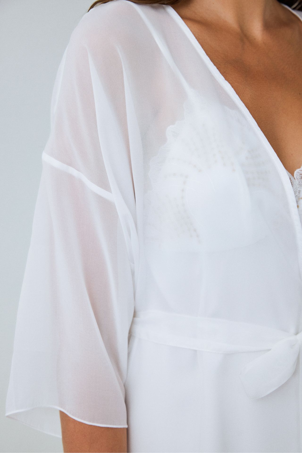 PENTI Kırık Bridal Charming Short Sleeve Bridal Robe 2