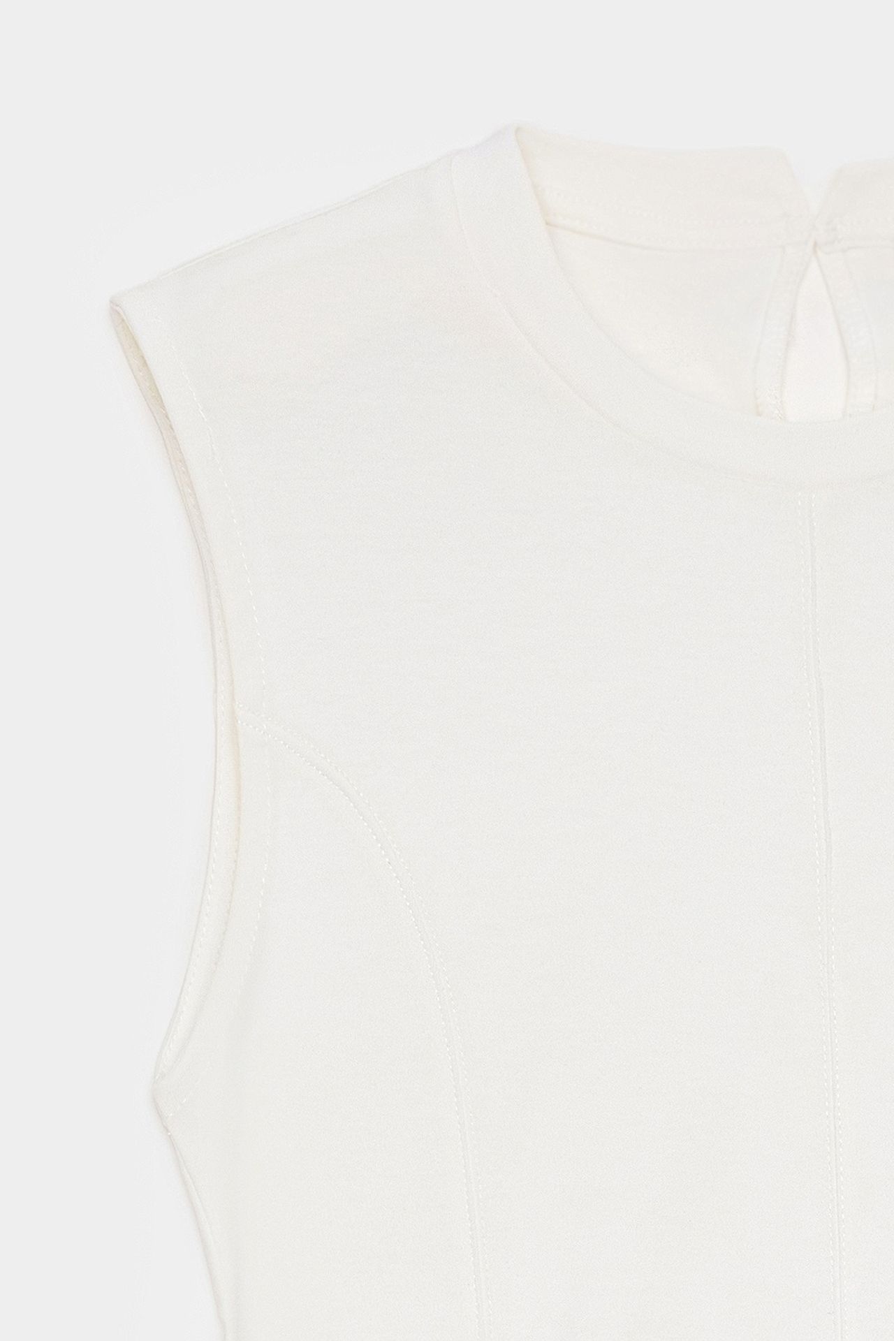 DILVIN Fitted Cotton Poplin Cut-out Shell Top 7