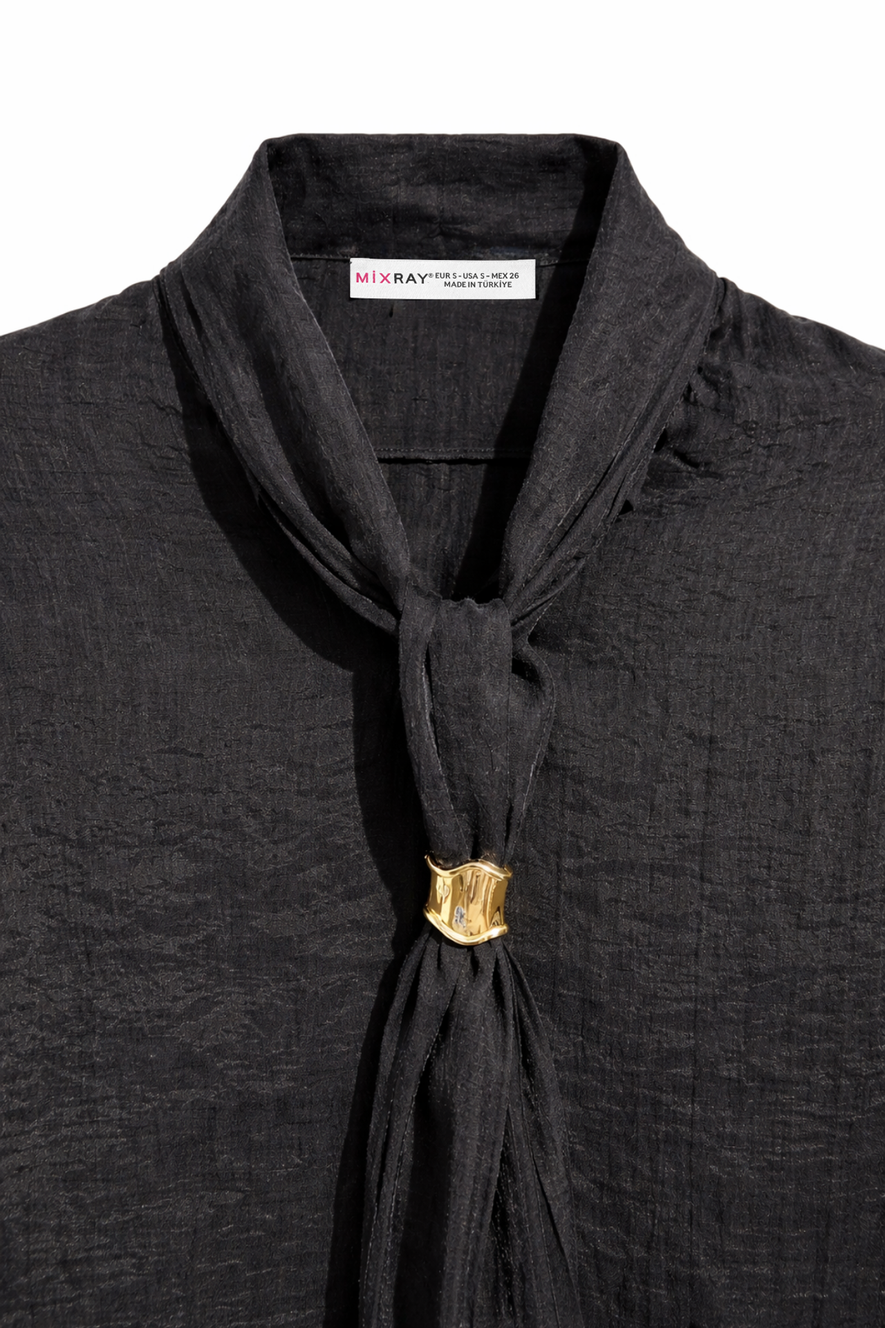 MIXRAY V-Neck Tie Detail Blouse 2