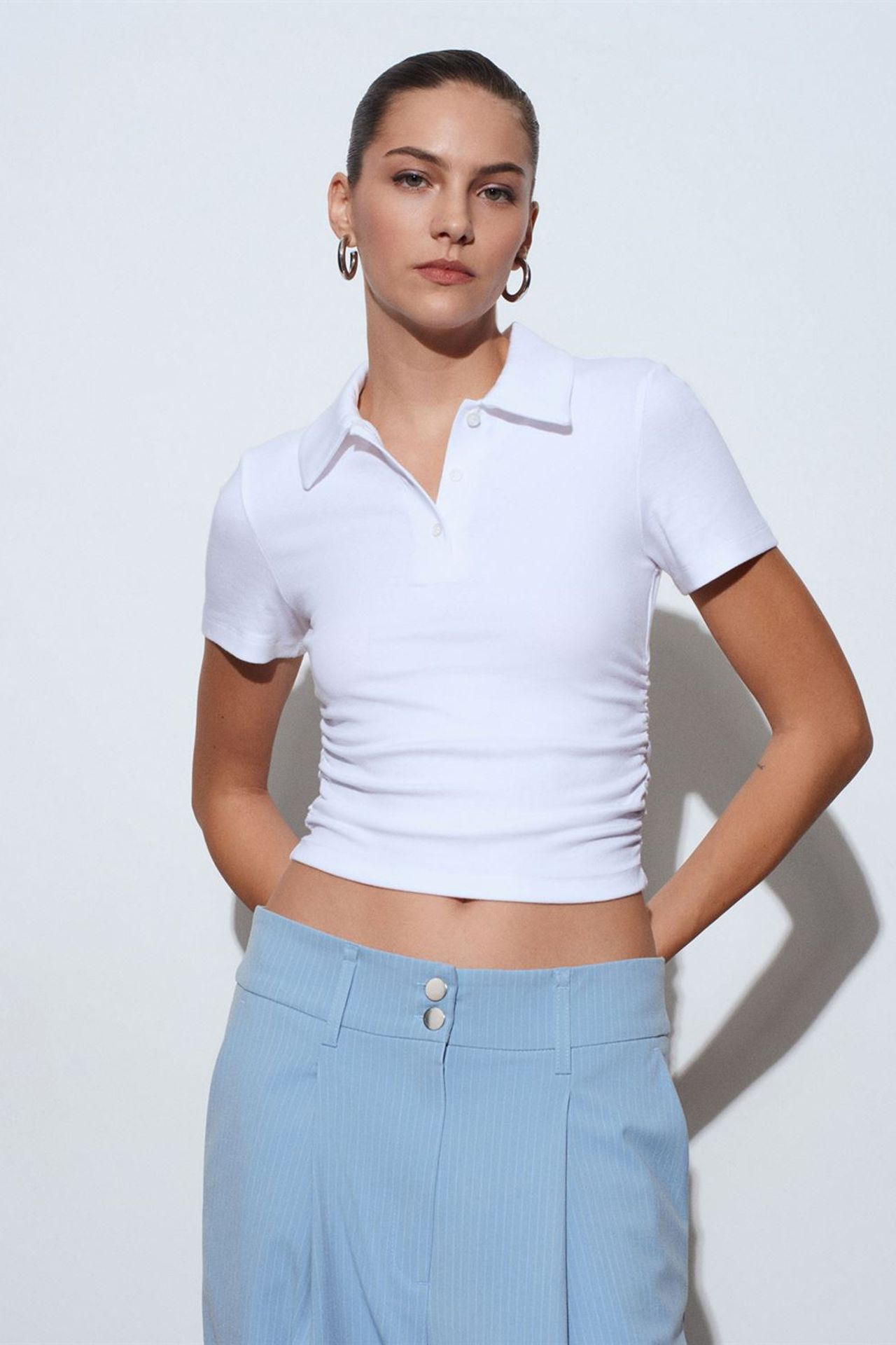 DILVIN Women’s Crop Slim Fit Polo T-Shirt 3