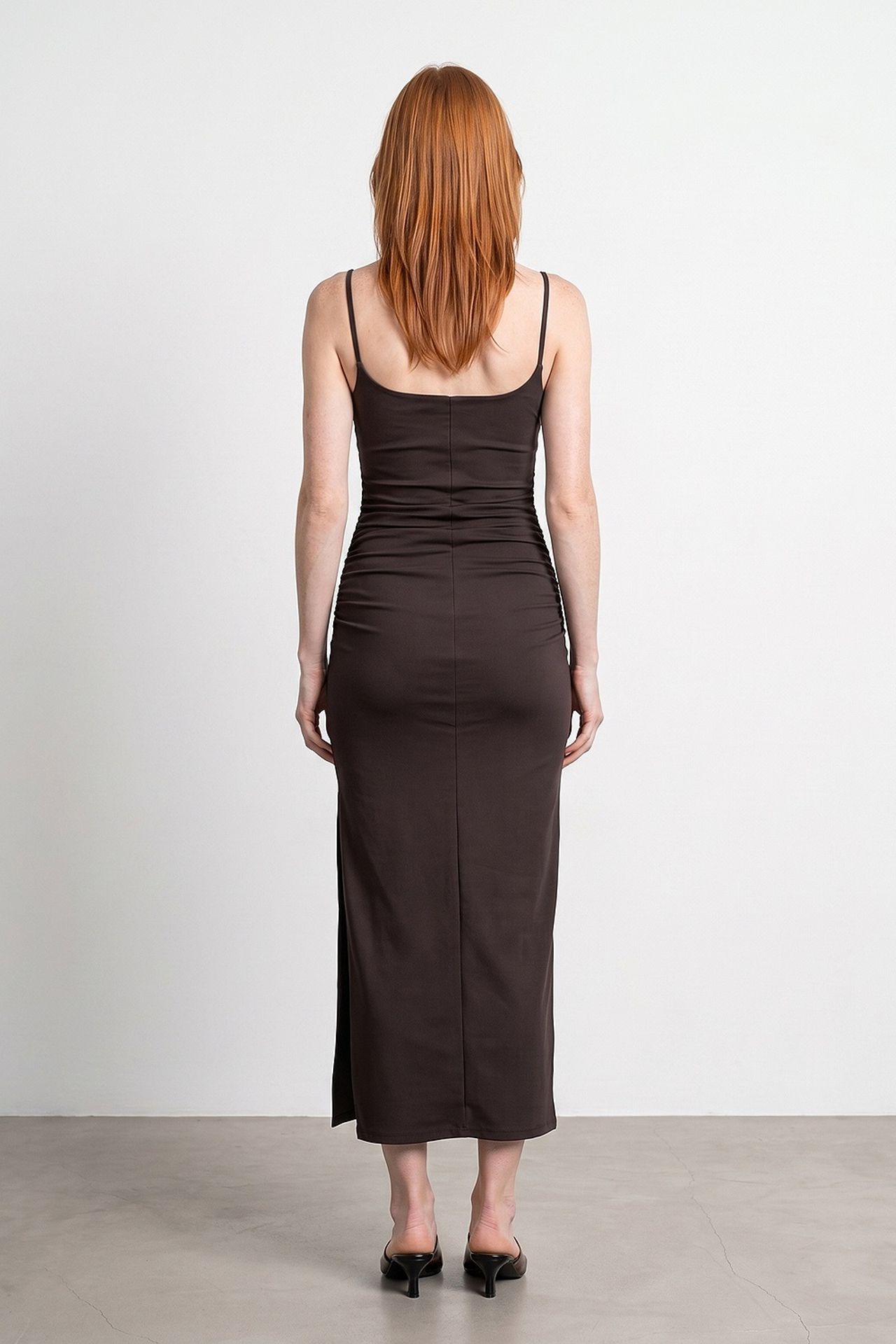 DILVIN Kadın Kolsuz Bodycon Midi Elbise 2
