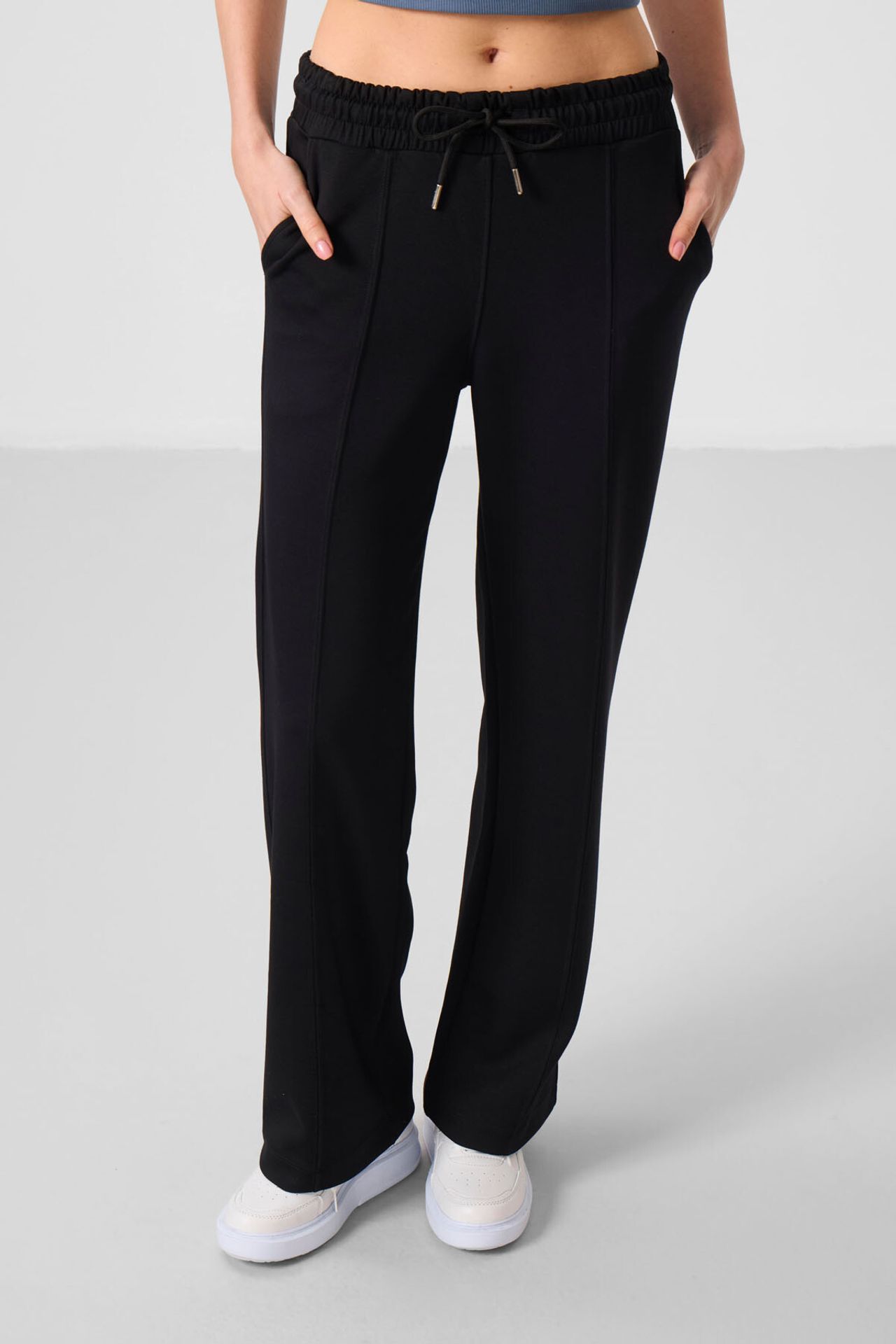 TOMMY Textured Wide Leg Palazzo Pants with Drawstring Waist 3