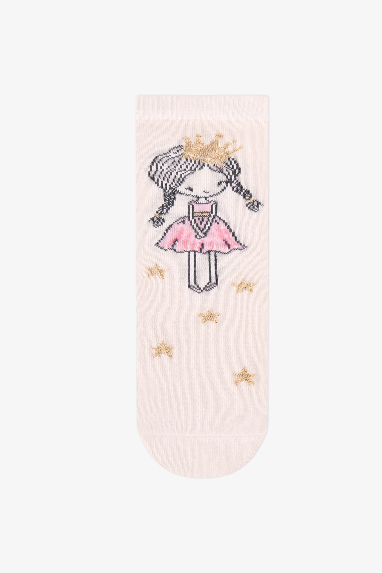 PENTI Girls' Sparkle Princess Patterned 2-Pack Crew Socks 3