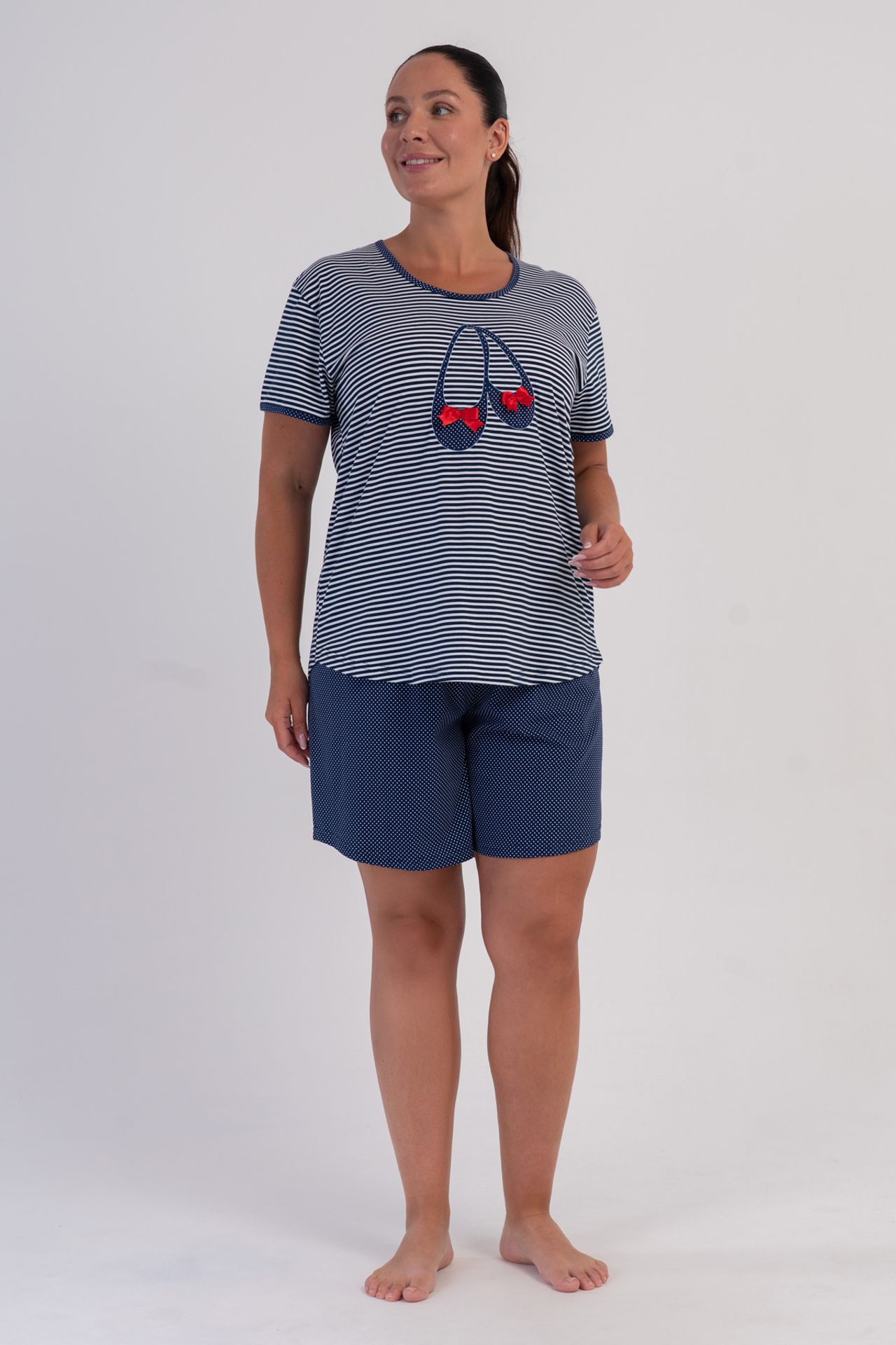 YAKE Çizgili 2 Parçalı Pijama Takımı 3