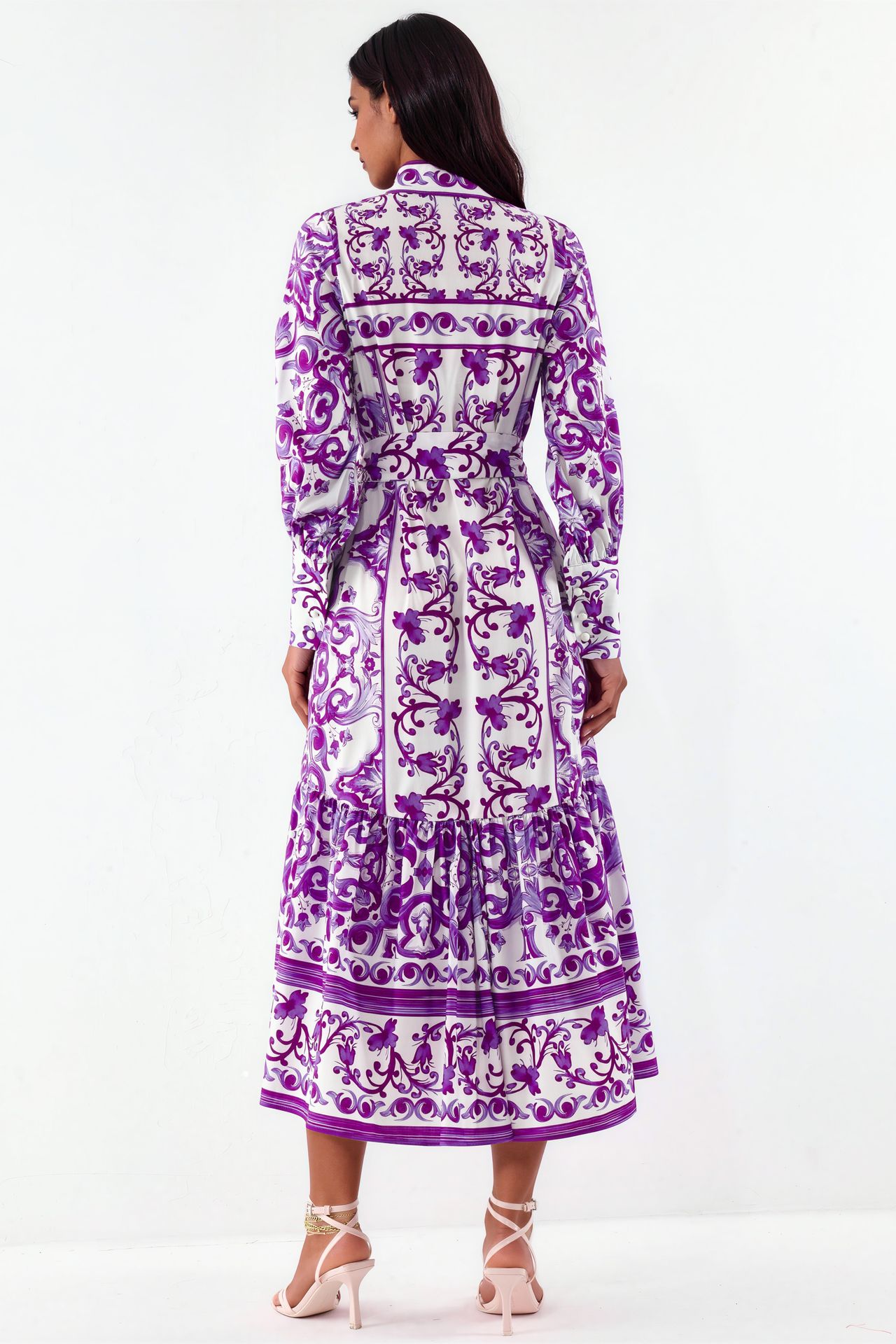 MSN Paisley Shirt Collar Maxi Dress 1