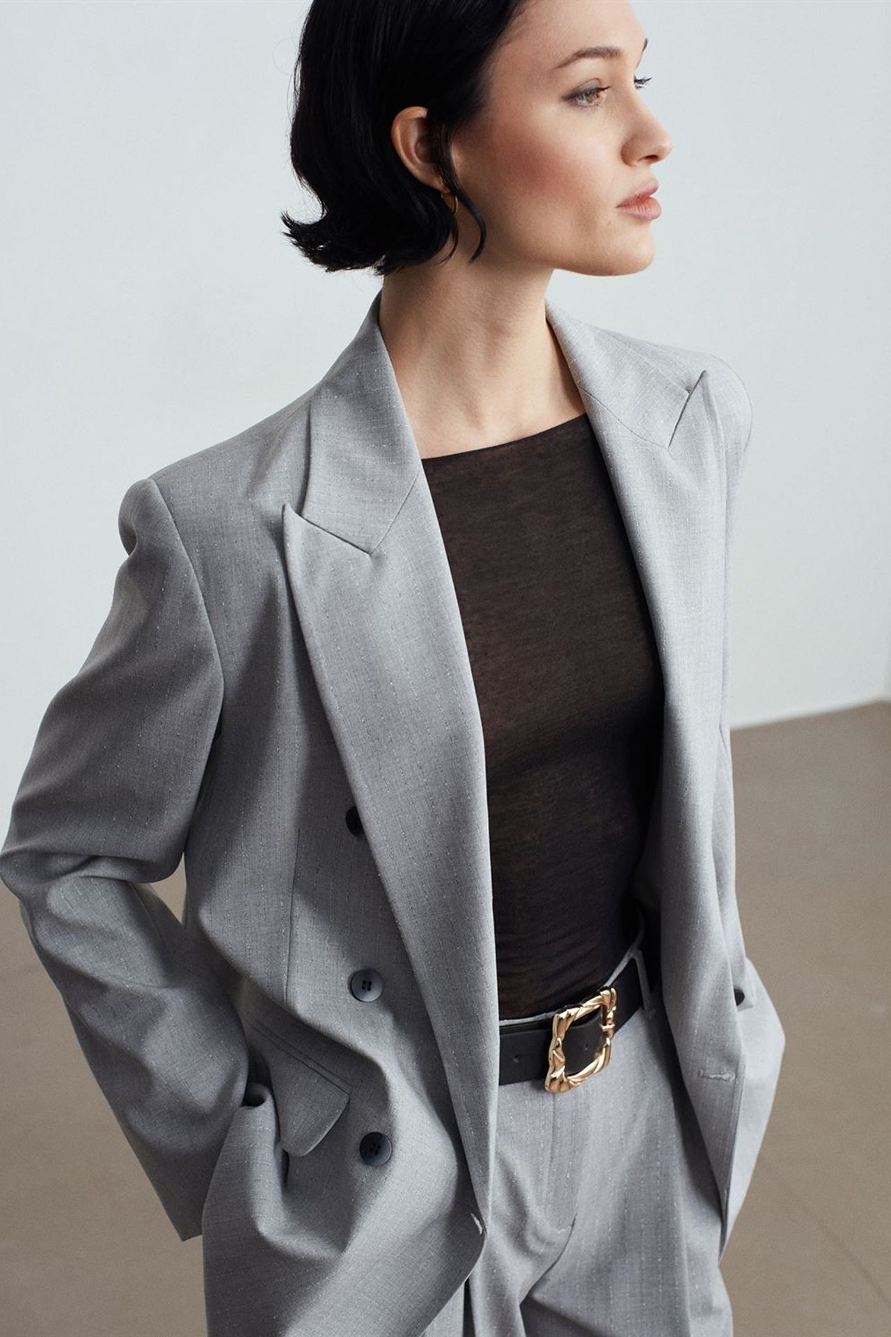 DILVIN Kadın Krep Blazer Ceket 1
