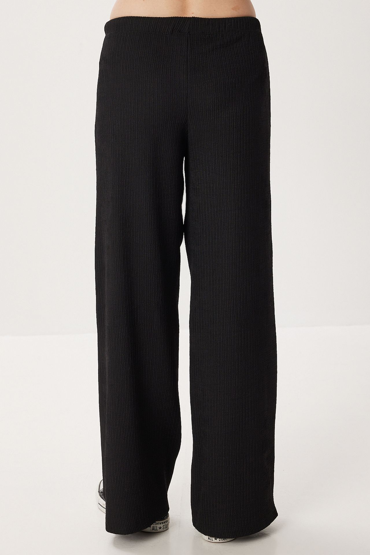 ISTANBUL High Waist Textured Wide Leg Pants 4