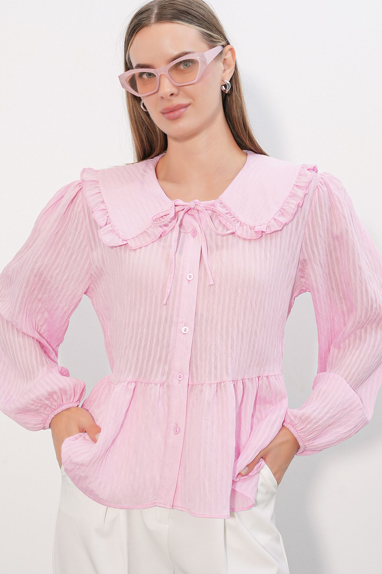 BDART Women’s Viscose-blend Blouse With Baby Collar 4