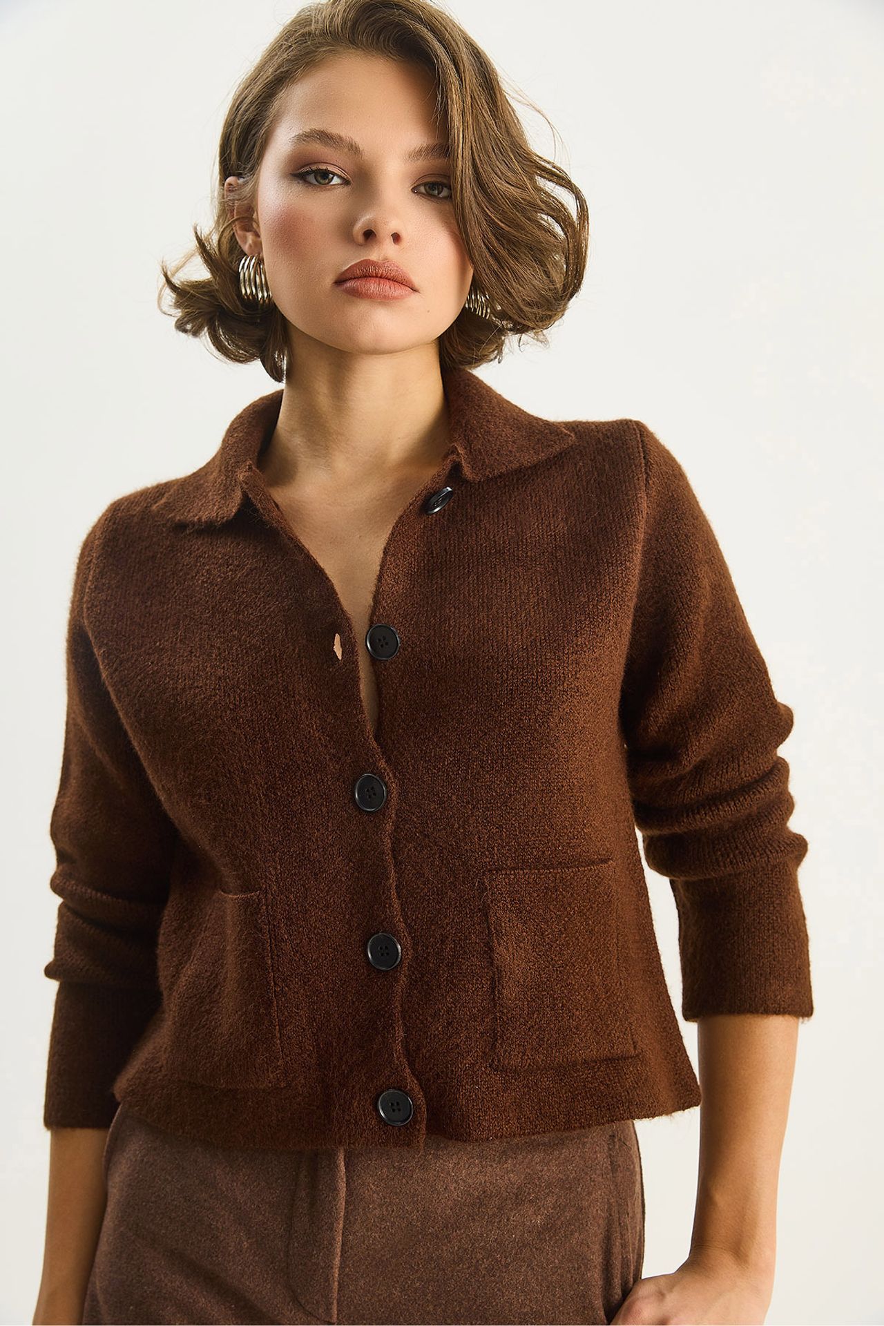 LUCCI Knit Cardigan with Pockets