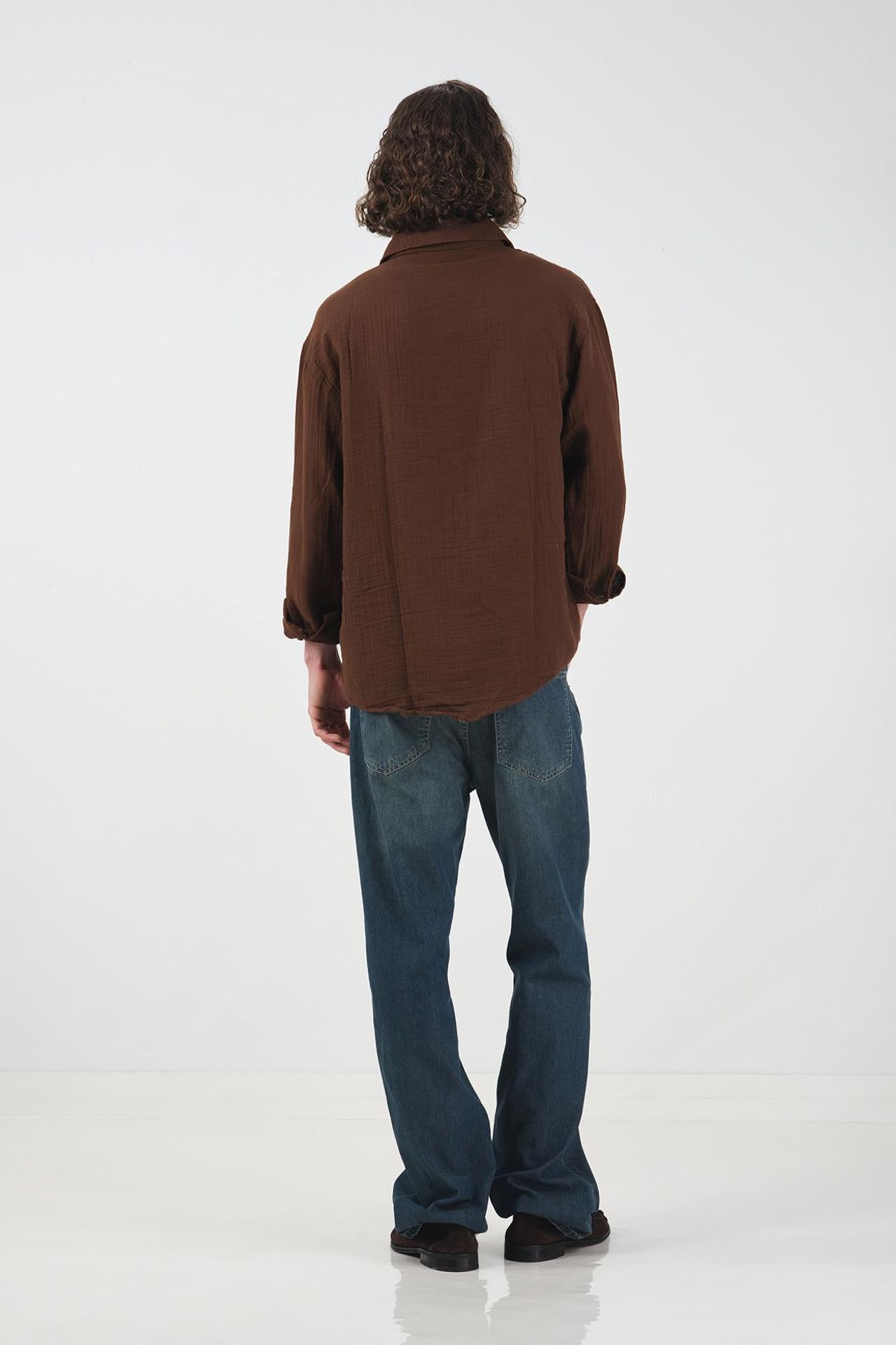 GIESTO Textured Woven Long Sleeve Button-Down Shirt 4