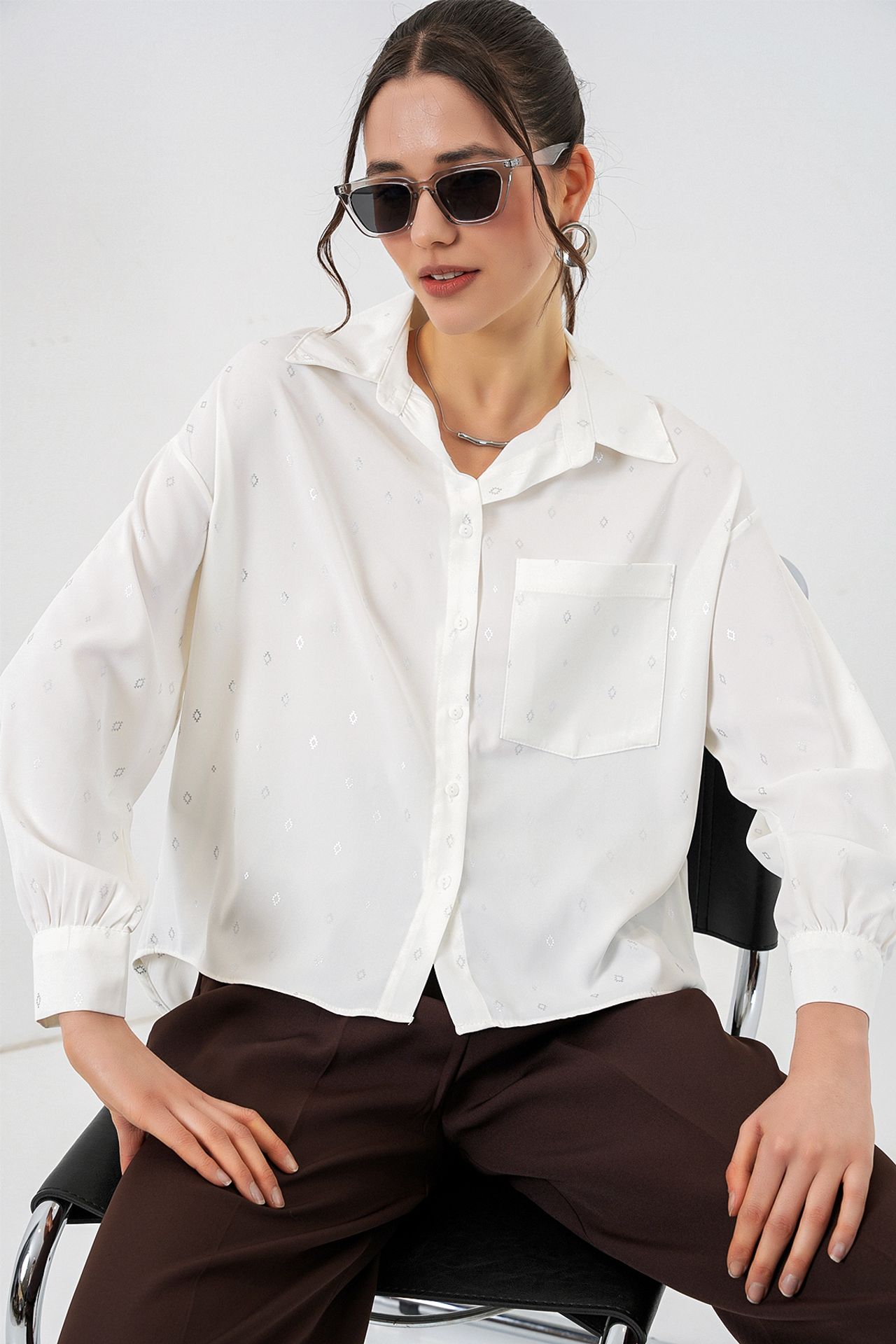 BDART Oversized Long Sleeve Printed Shirt with Pocket 3