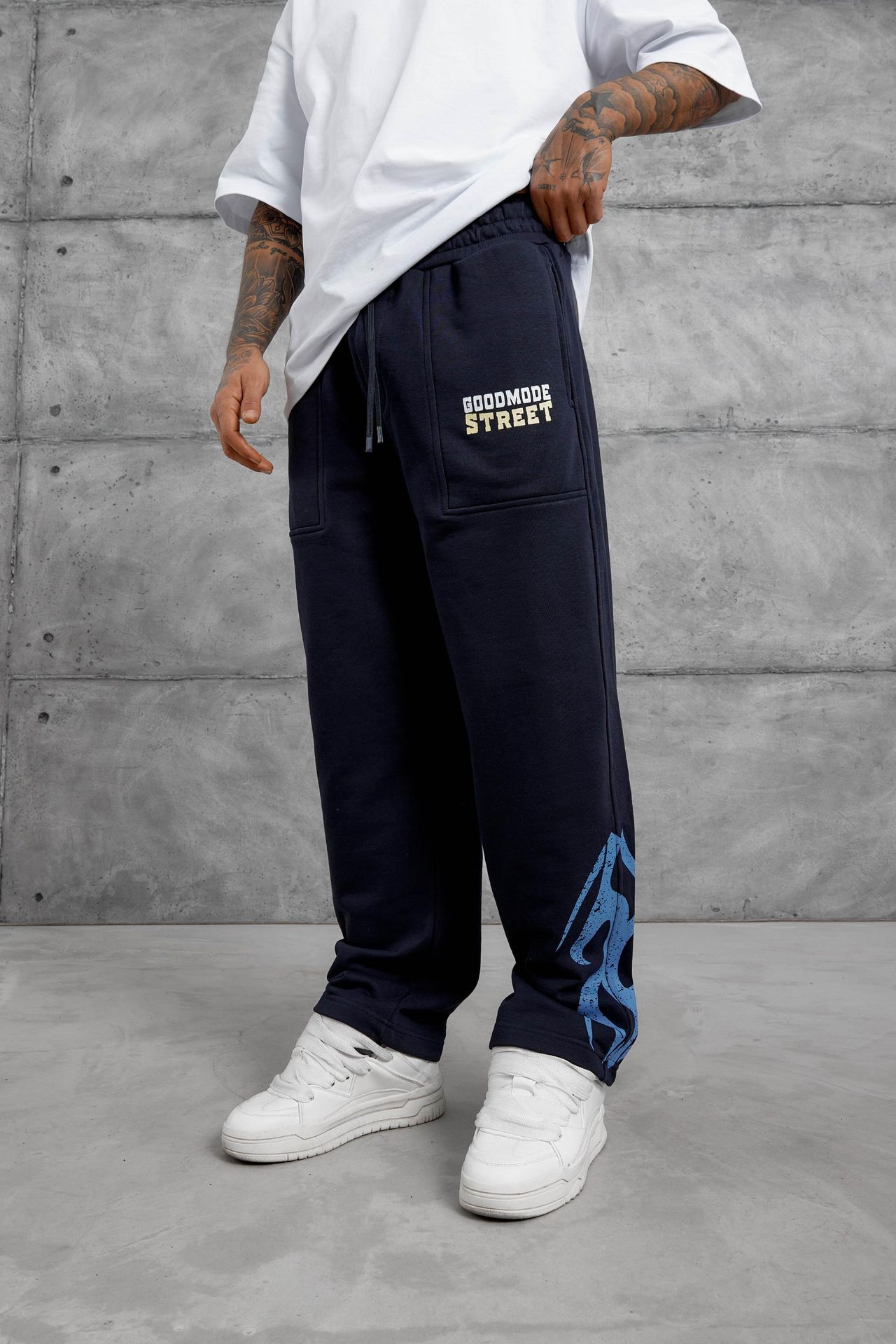 NOMARC Desenli Geniş Paça Büzgü İpli Jogger 1