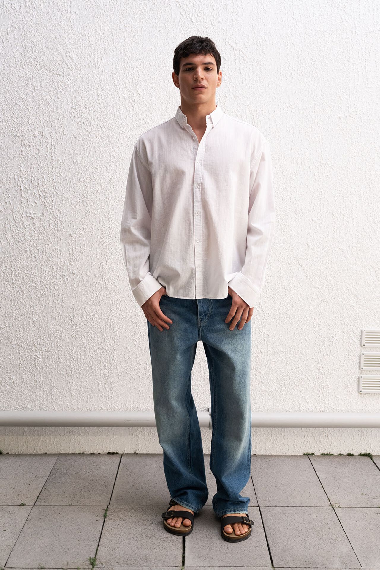GIESTO Cotton Oversized Button-Up Shirt 1