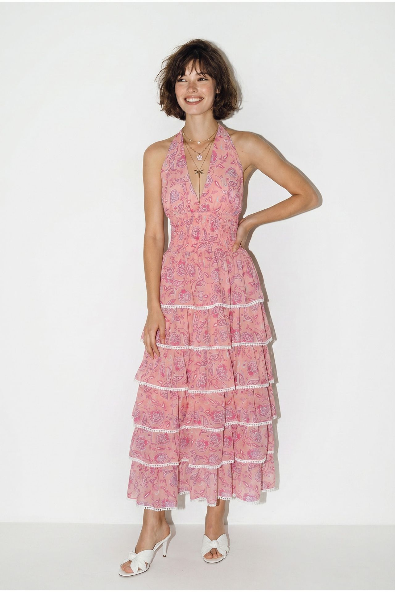 LUCCI Paisley Halter Maxi Dress 3