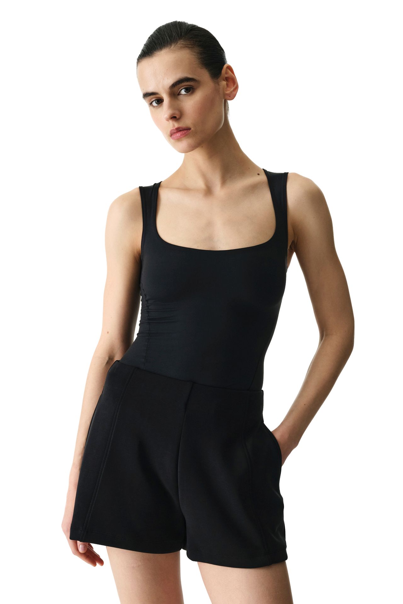 PENTI U Neck Textured Bodysuit 1