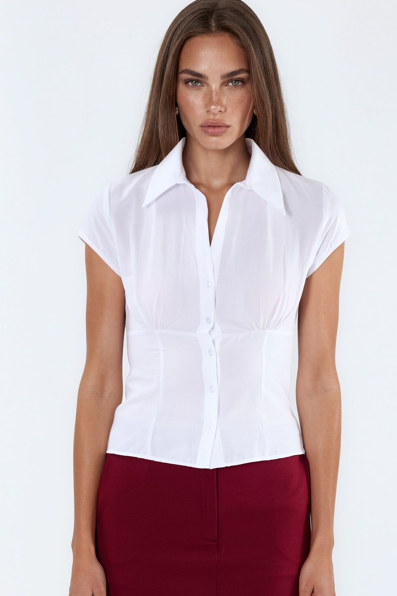 BUSEM Fitted Cotton Poplin Short-Sleeve Shirt 5