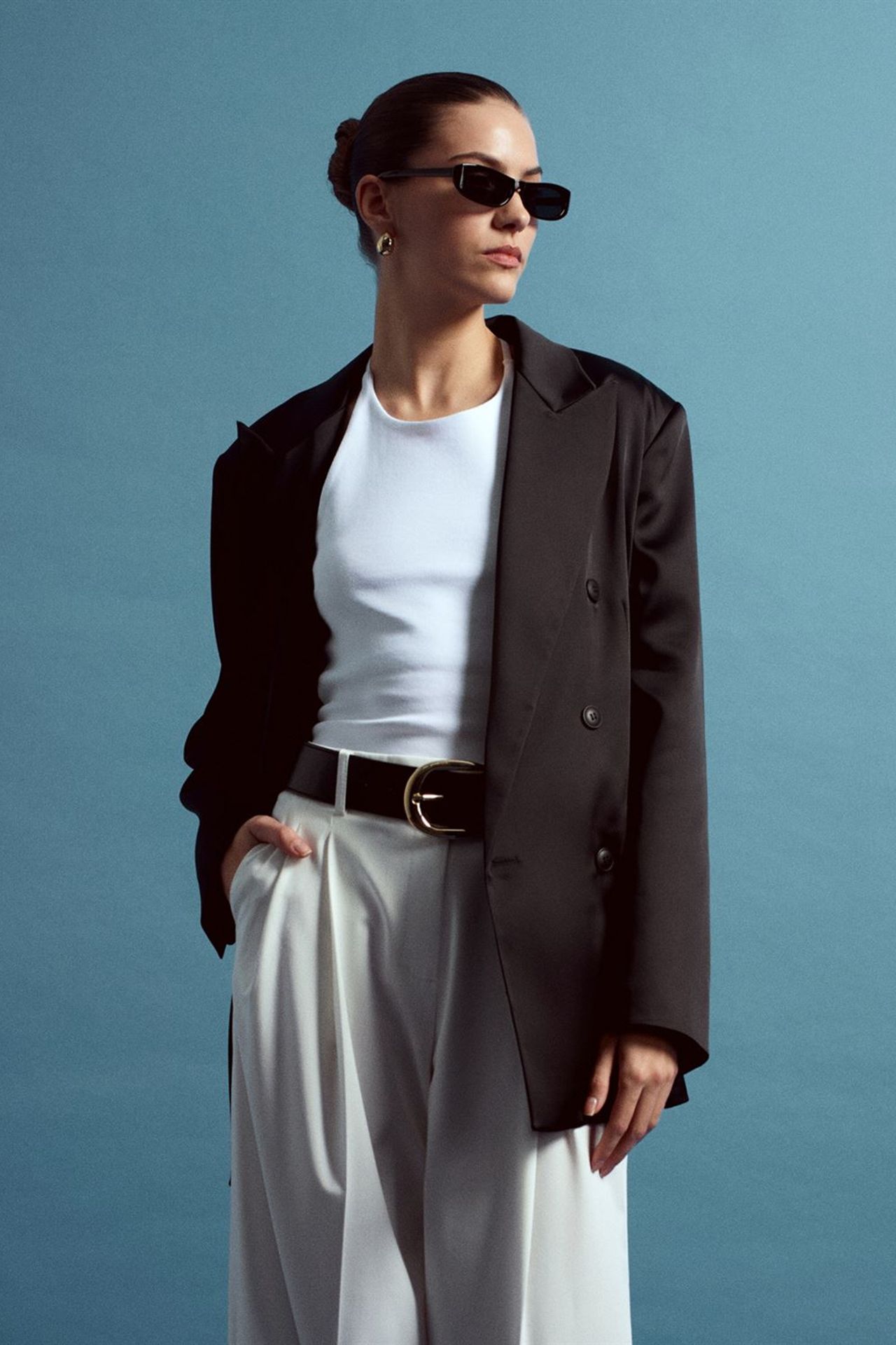DILVIN Kadın Krep Blazer Ceket 1