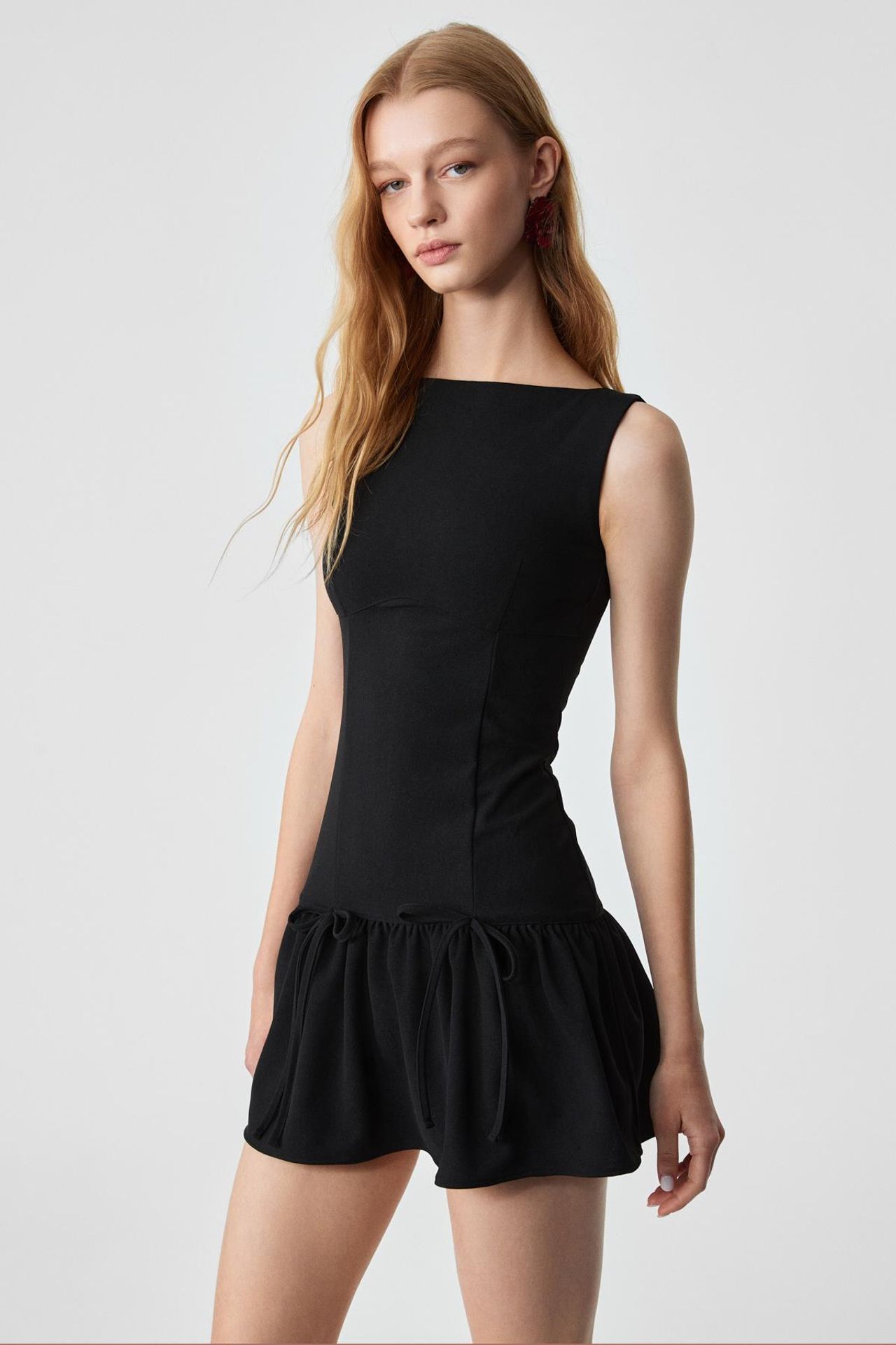 GRIMELANGE Slim Fit Boat Neck Mini Dress 1