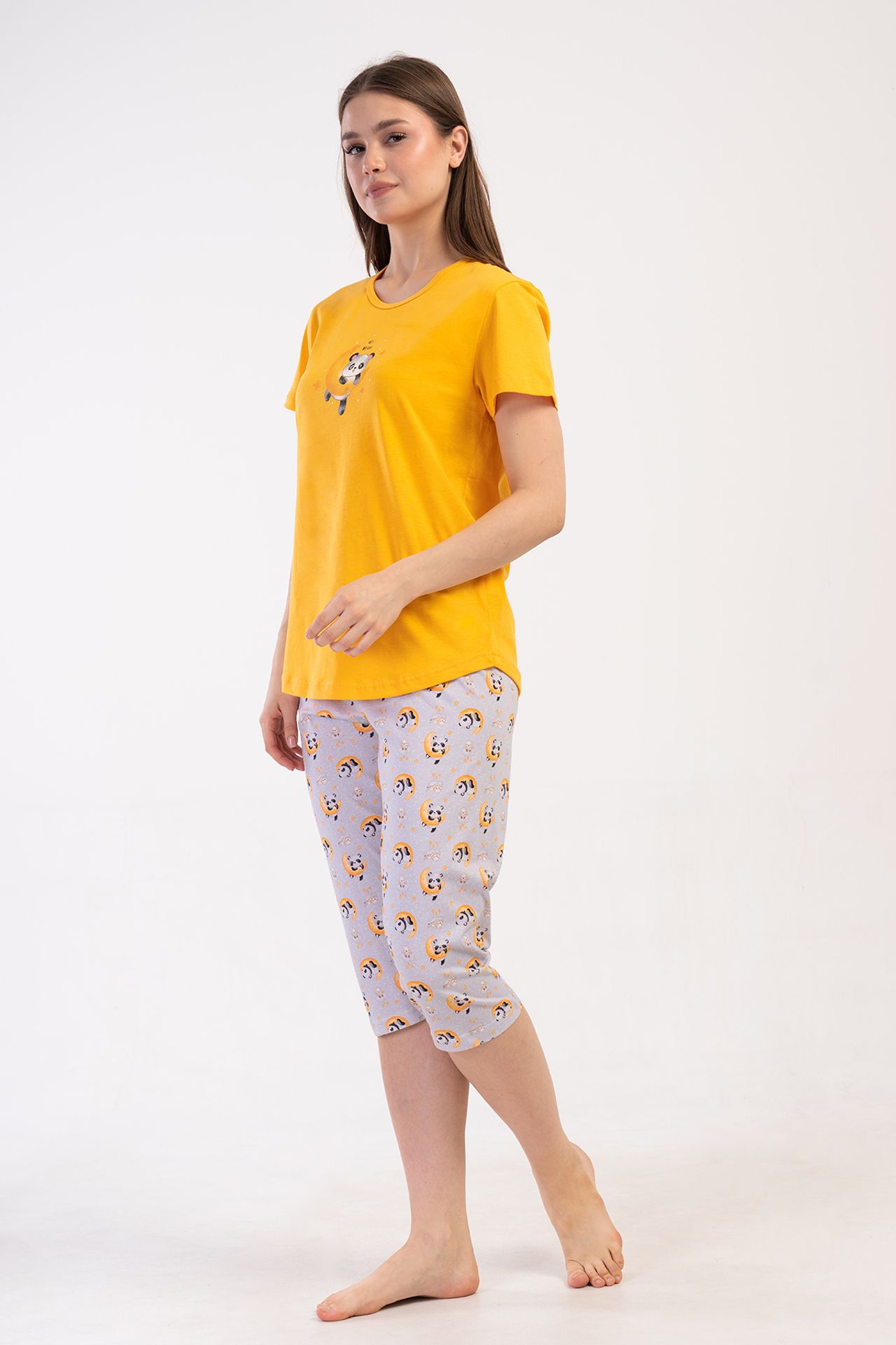 YAKE Capri Pijama Alt Üst Takım 2