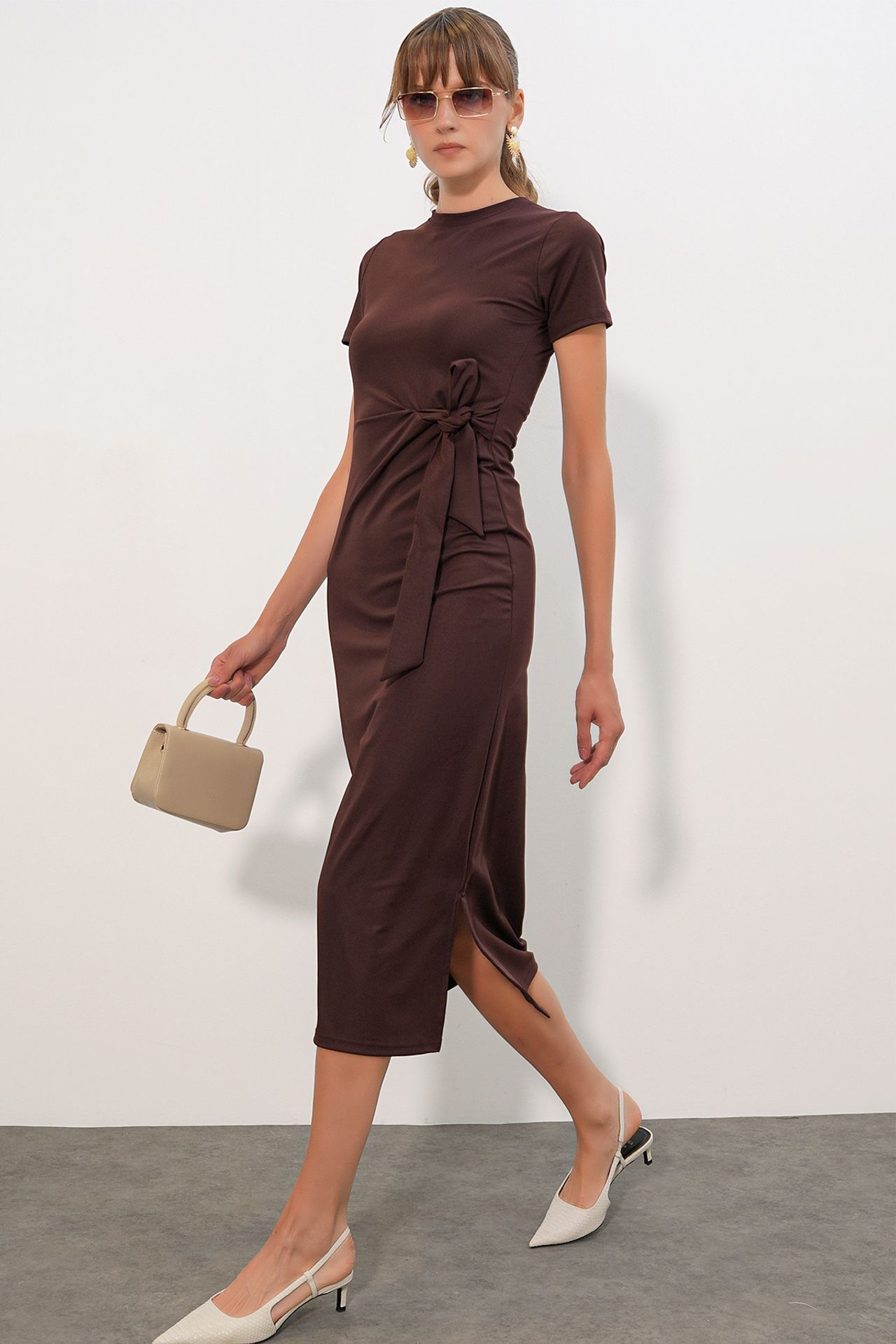 BDART Fitted Midi Jersey Dress With Tie Detail 3