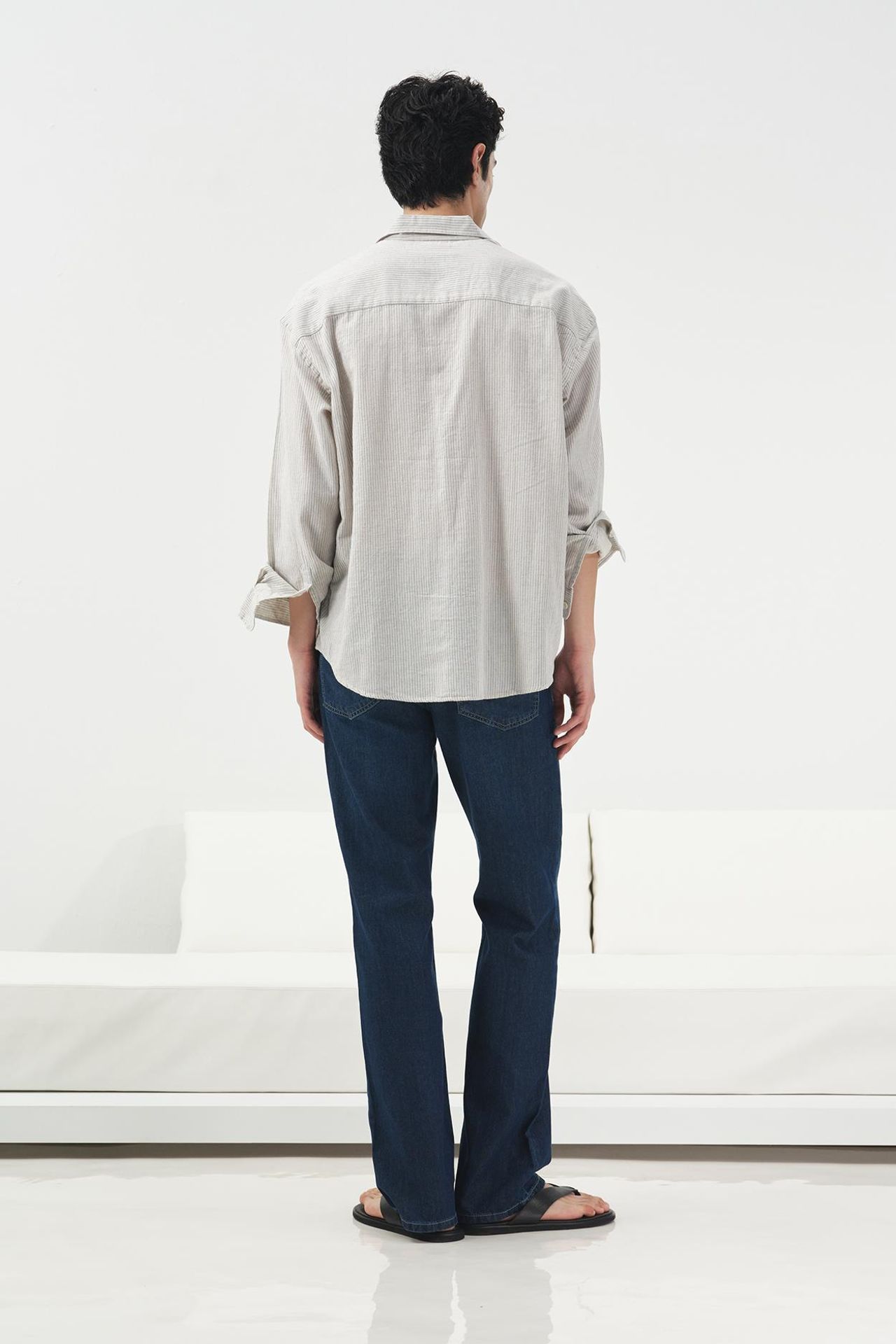 GIESTO Striped Cotton Velvet Weave Shirt 3