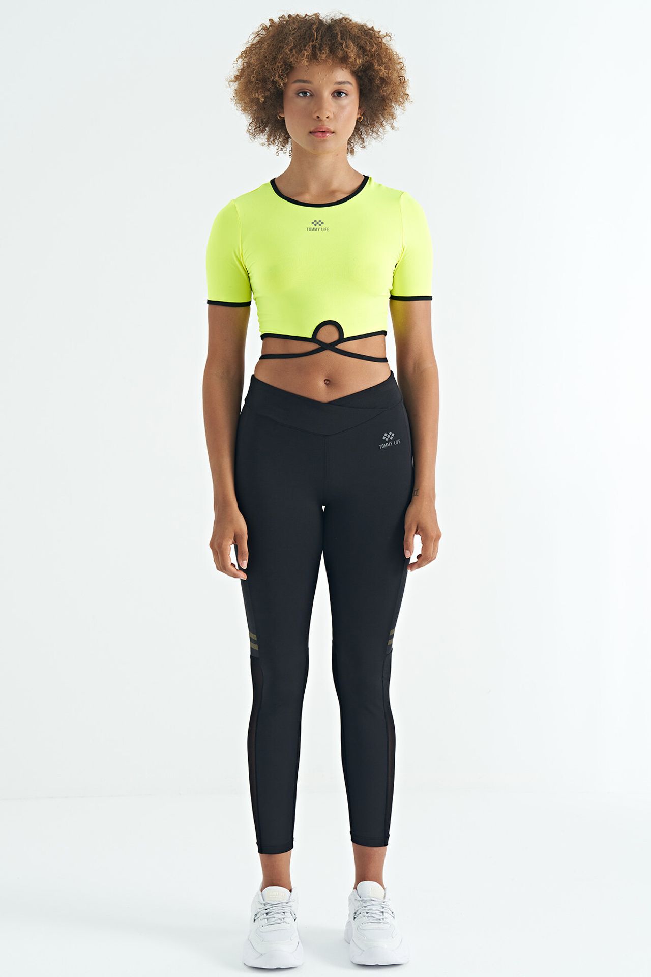 TOMMY Elastic Crop T-Shirt with Crew Neck 4