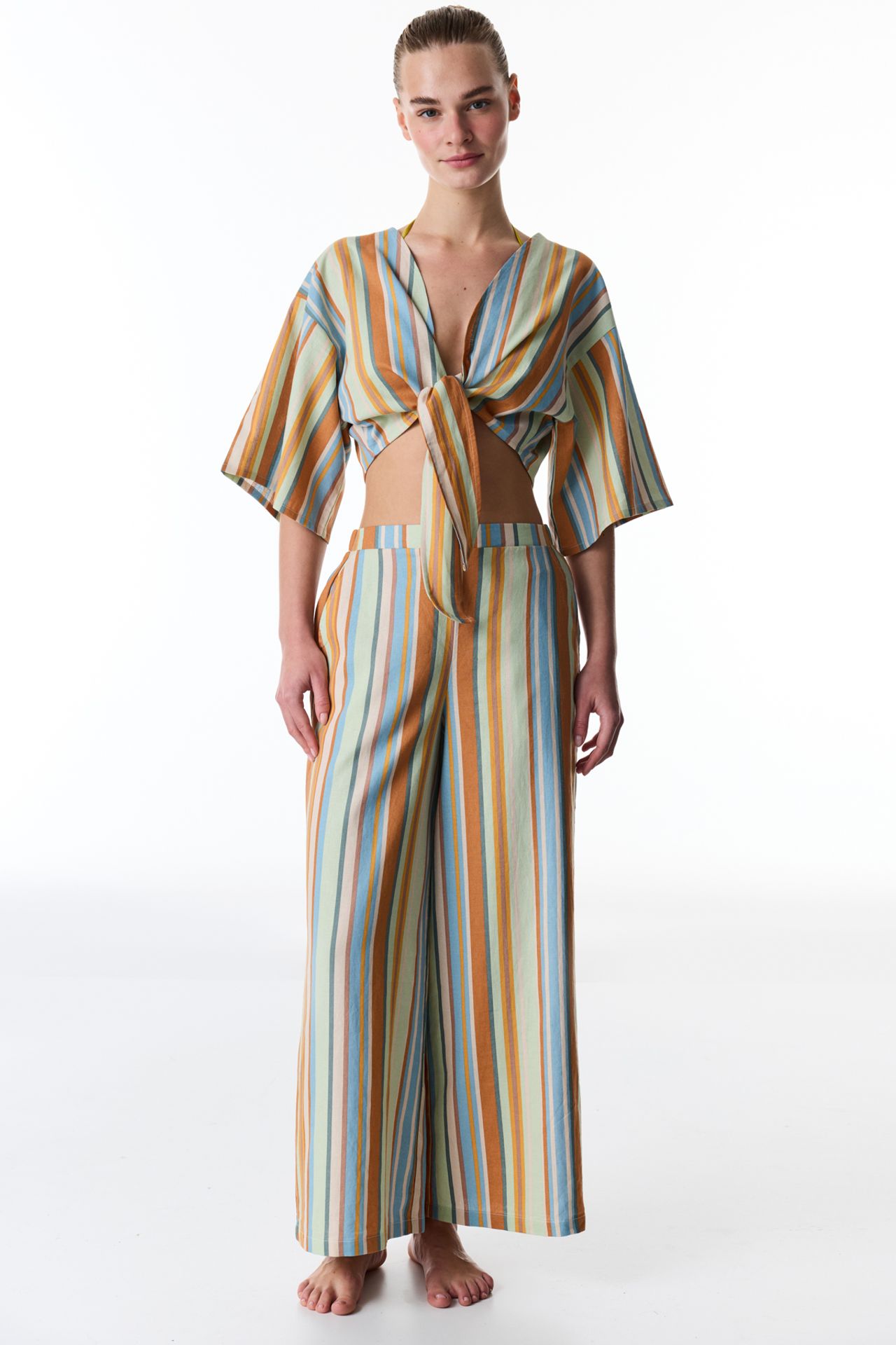 PENTI Carrie Striped Linen Short Sleeve Top 6